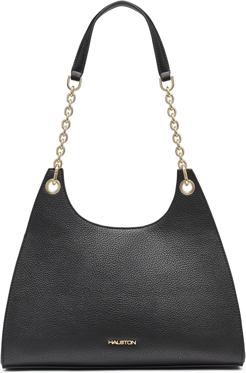 H HALSTON Womens Janis Signature Logo Top Zip Hobo