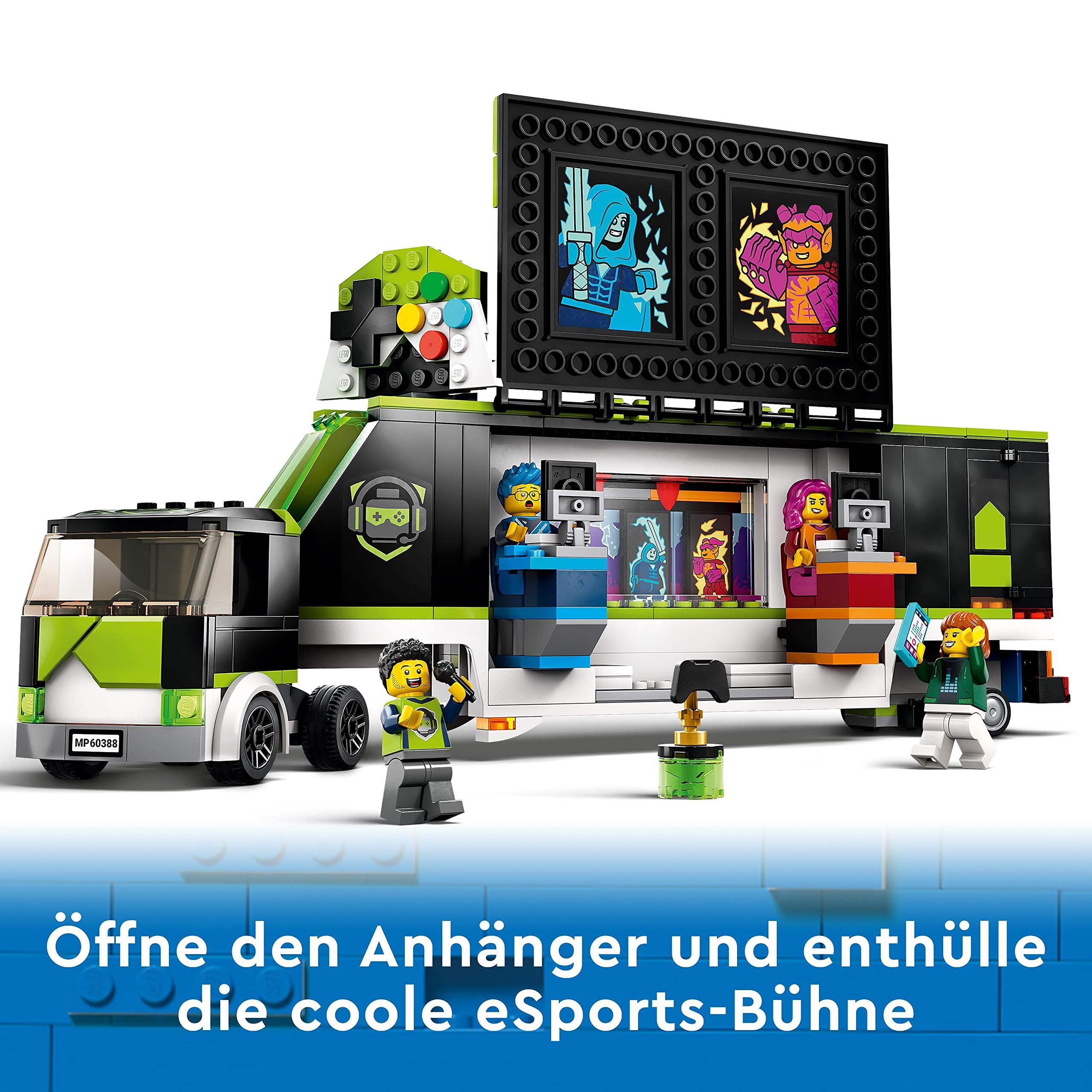 LEGO 60388 Gaming Turnier Truck, LKW-Spielzeug mit Minifiguren, Gamer-Geschenk für Jungen und Mädchen und Fans von E-Sports ab 7 Jahren