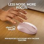 Logitech M240 Silent Bluetooth Mouse, Wireless, Compact, Portable, Smooth Tracking, 18-Month Battery, for Windows, macOS, ChromeOS, Compatible with PC, Mac, Laptop, Tablets - Rose