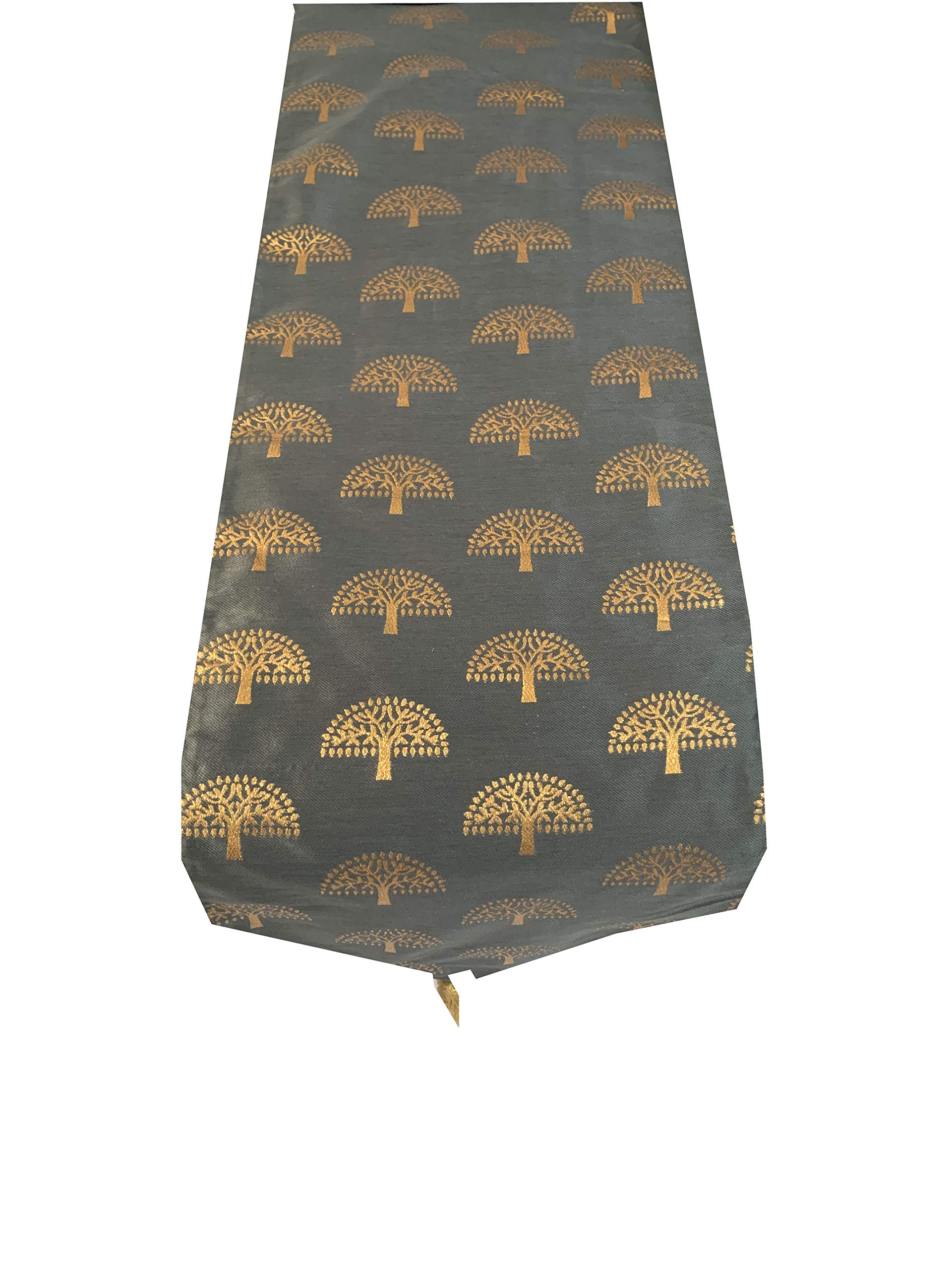 PINK PARROT Durable Dopian Silk Table Runner 12"X 70 " 1 Pc (Grey) 2