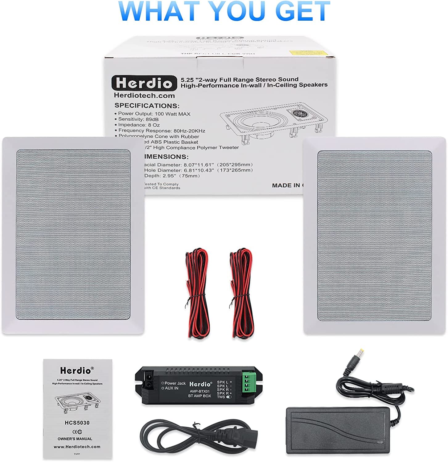 Herdio 5.25 Pollice 2-Way Bluetooth Altoparlanti Soffitto Parete Interno/Esterno Coppia