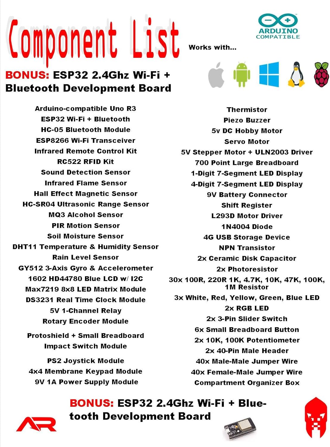 Featured Product GAR Micro Starter Kit for Arduino Uno, Complete Advanced Set, 18 Sensors, WiFi, Bluetooth Modules, ESP32, ESP8266 Wireless for Robotics STEM Projects