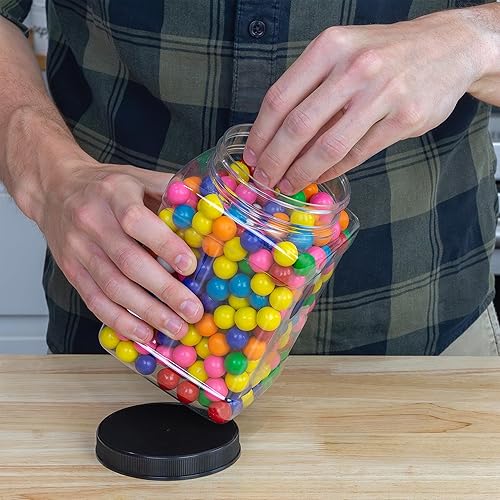 Miniatura 7 de Cornucopia Brands Tarros cuadrados de plástico de 48 onzas (paquete de 3); recipientes rectangulares transparentes de 6 tazas con tapas negras, lado