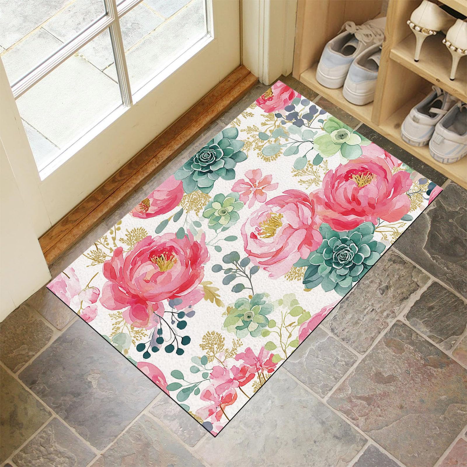 Tapis de sol respectueux de l'environnement motif plantes