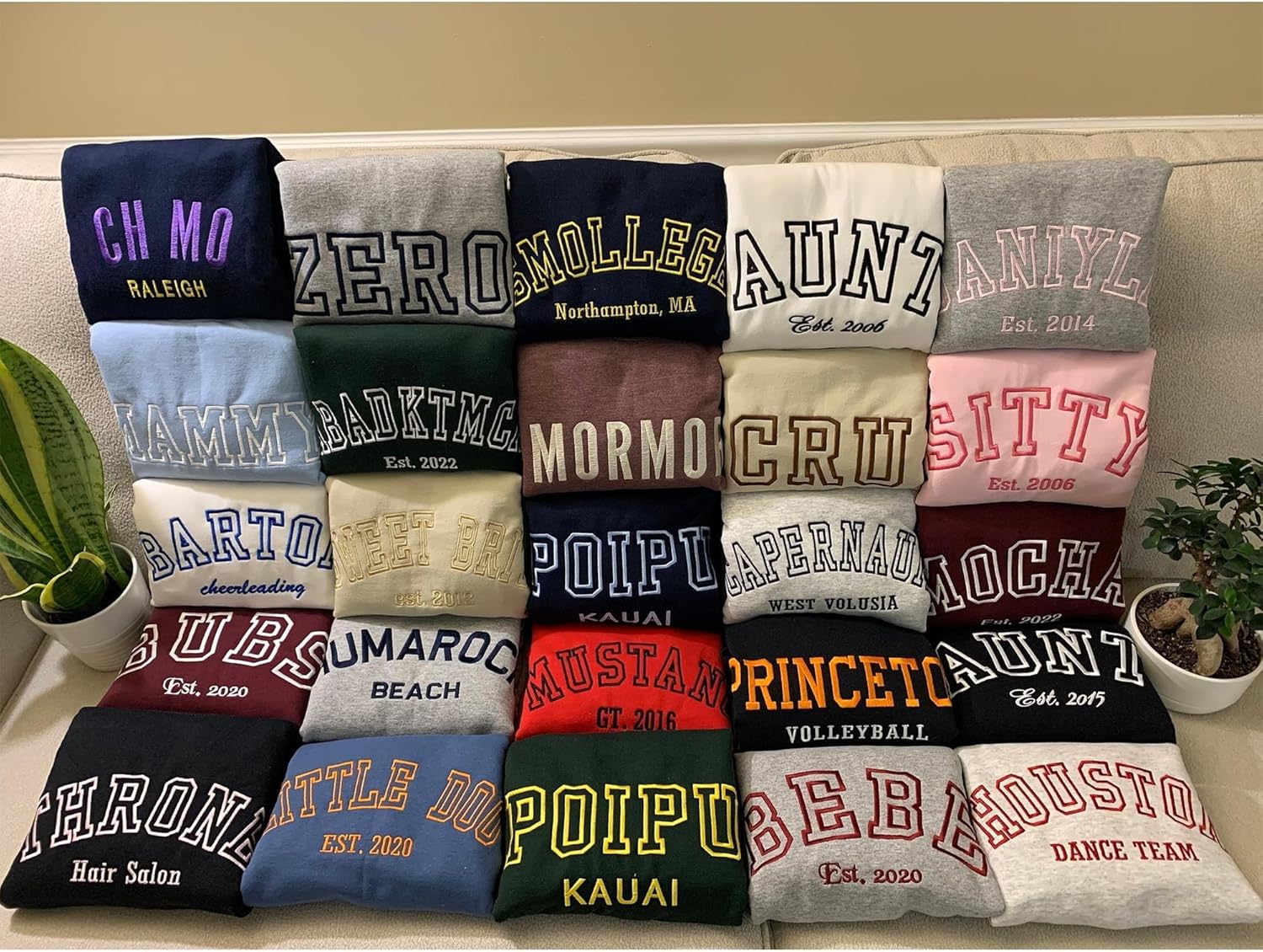 NAZENTI Custom Embroidered Hoodie & Sweatshirt, Personalized Design Your Own Hoodie with Custom Text, Customize Text On Sleeve, Customized Shirts Gift for Women Men Boy Girl Mom Dad Friends - Image 3