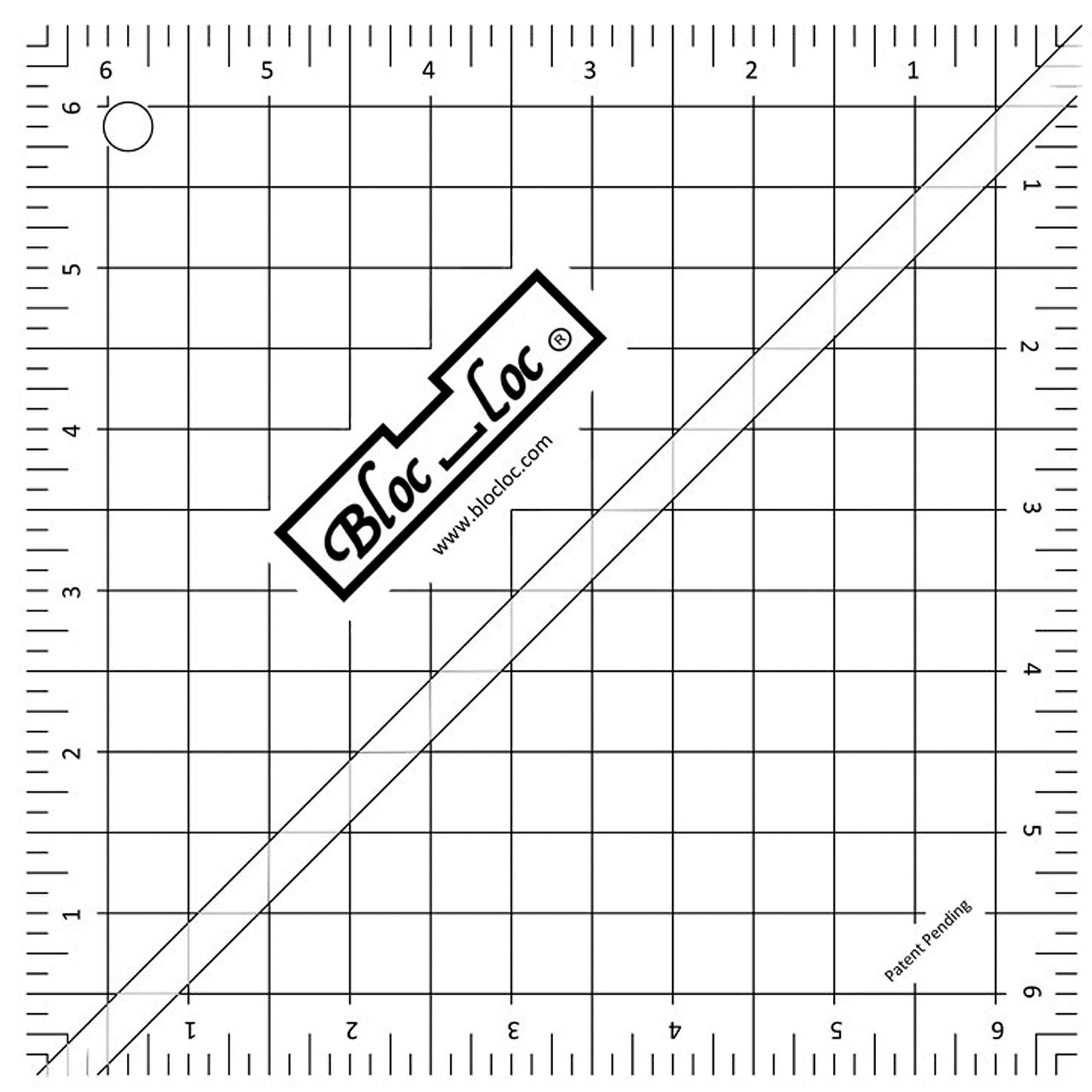 Bloc Loc Half Square Acrylic Triangle Ruler, Hst- 6.5X6.5 Inches (Original Version)