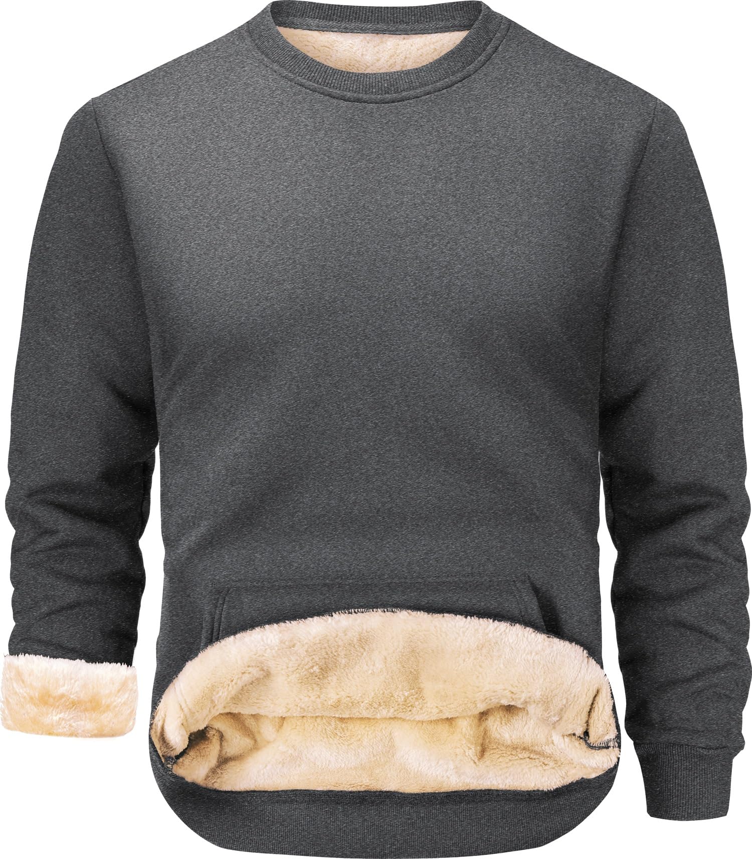 Peakwell Uomo Felpe Foderate Pullover Sweatshirt Termico in Pile con Tasca | Tessuto spesso, Tasca a marsupio, Taglio classico, Collo tondo, Morbido, Confortevole, Caldo, Per sport, casa e tempo libero