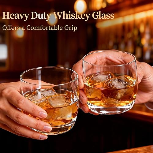 Miniatura 5 de Juego de 6 vasos de whisky, vasos de 12 onzas, vasos transparentes para whisky, cóctel y jugo, regalo único para hombres y mujeres