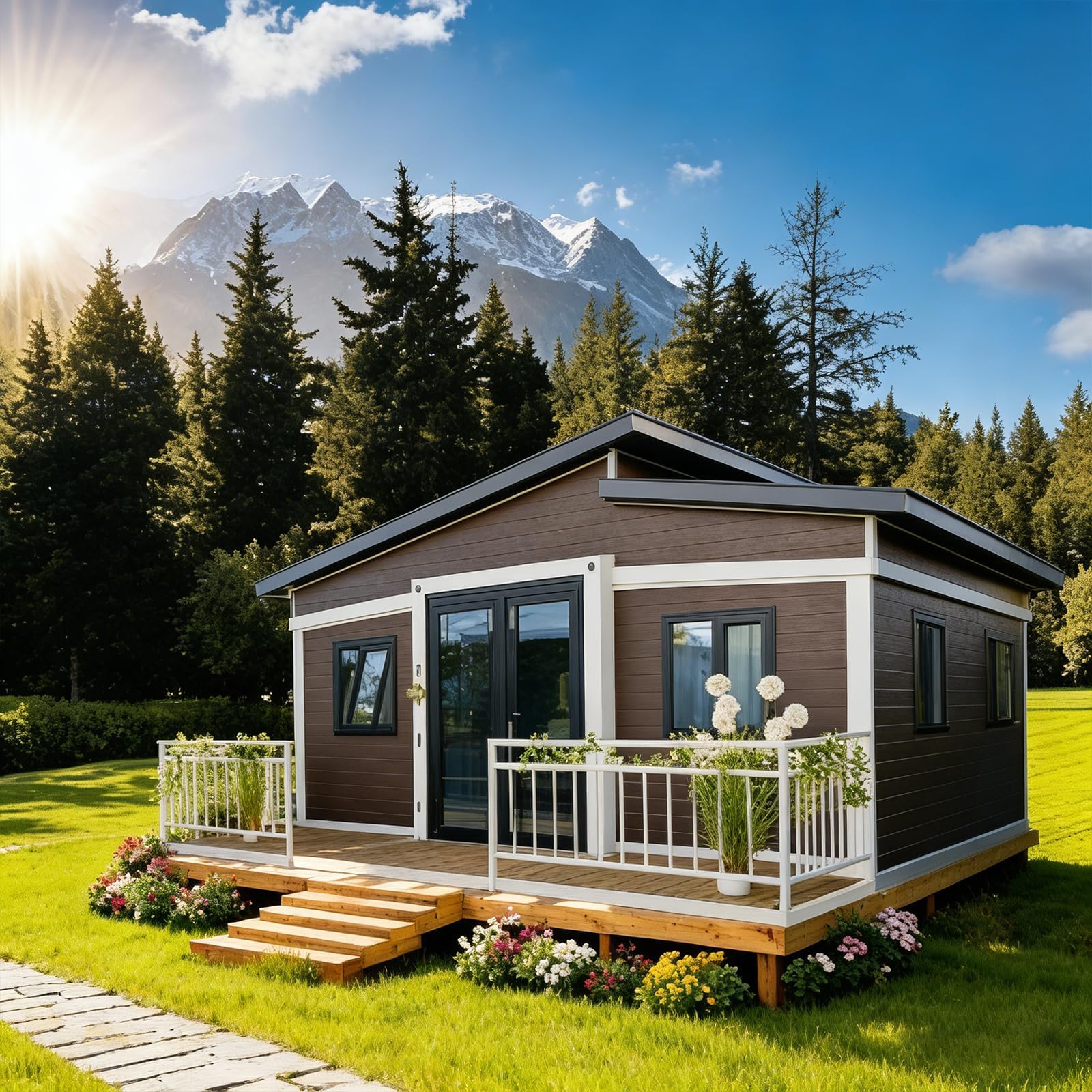 20FT Tiny House for Sale – Prefab Tiny Homes to Live in for Adults | Expandable Modular Tiny Home Cabin, Casas Prefabricadas para Vivir for Vacation, Guest House, Off-Grid Cabin