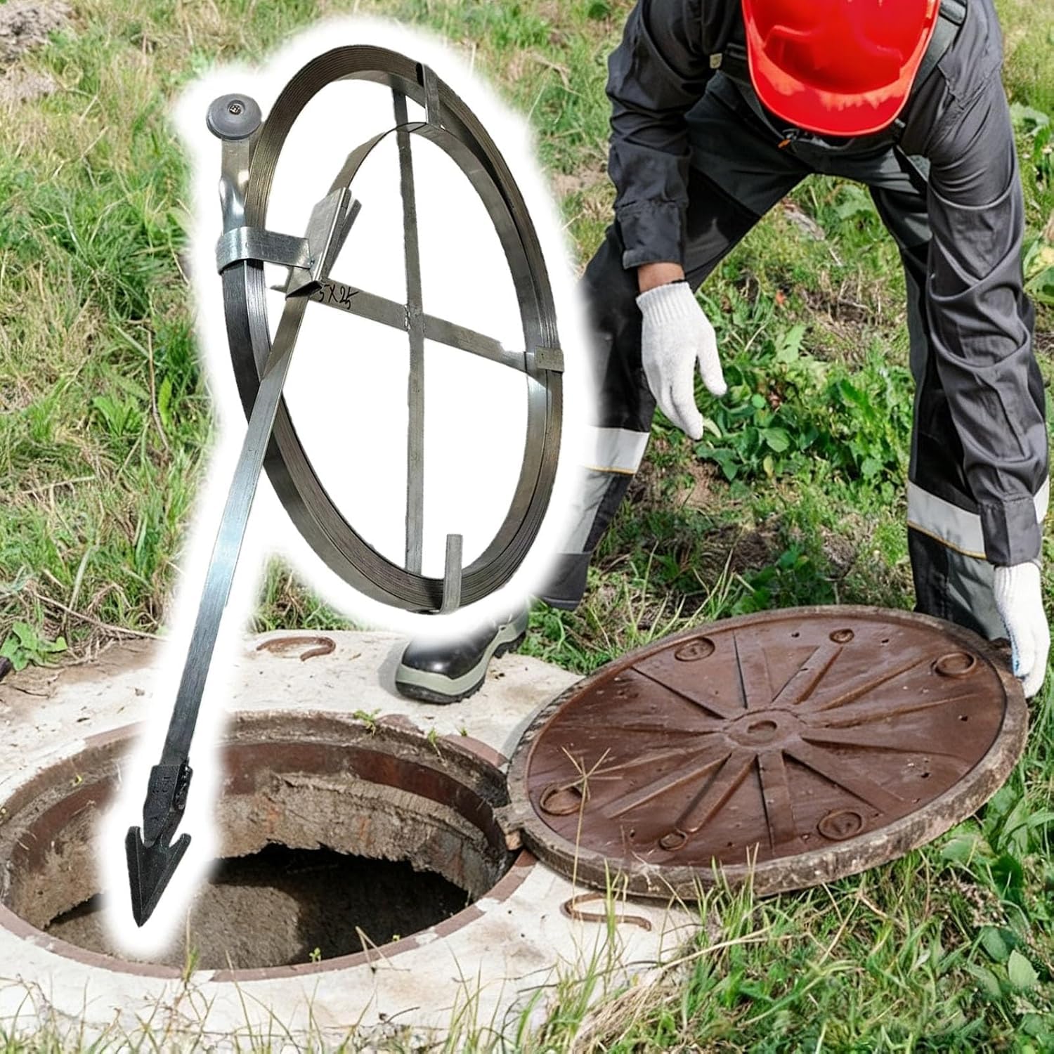 k3Mq9Rw Drain Auger Tool For Clearing Blockages In Well Pipes Heavy-duty Solid Flexible Drain Snake(W 2.5cm/1'',L 10m/393.7in/32.8)