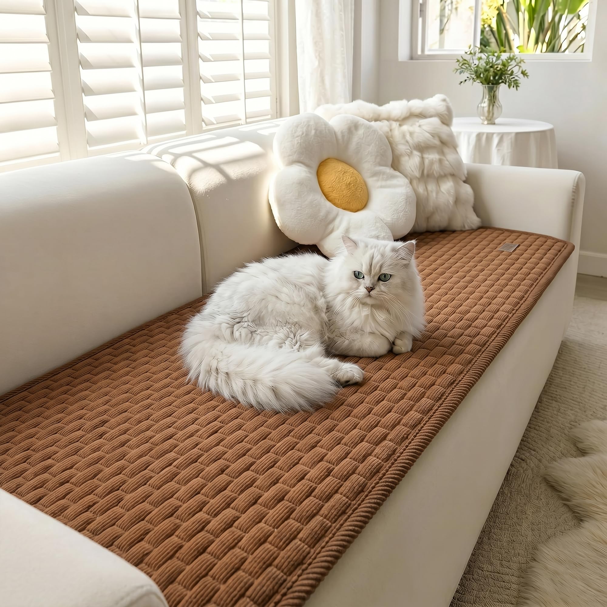 Edlbaegy Sofa Cover Slipcovers Furniture Protector Brown 70x150cm