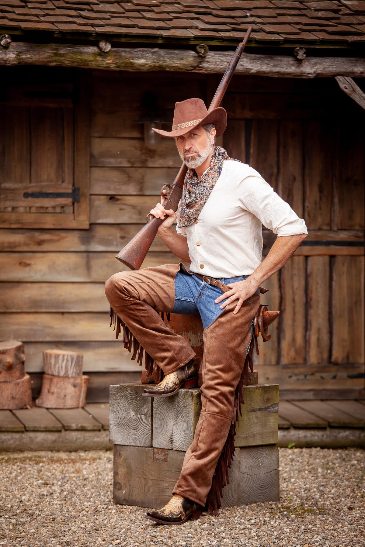 WILBERS & WILBERS - Ghette western Jesse per costumi da cowboy | per Carnevale, feste western, costumi da sceriffo
