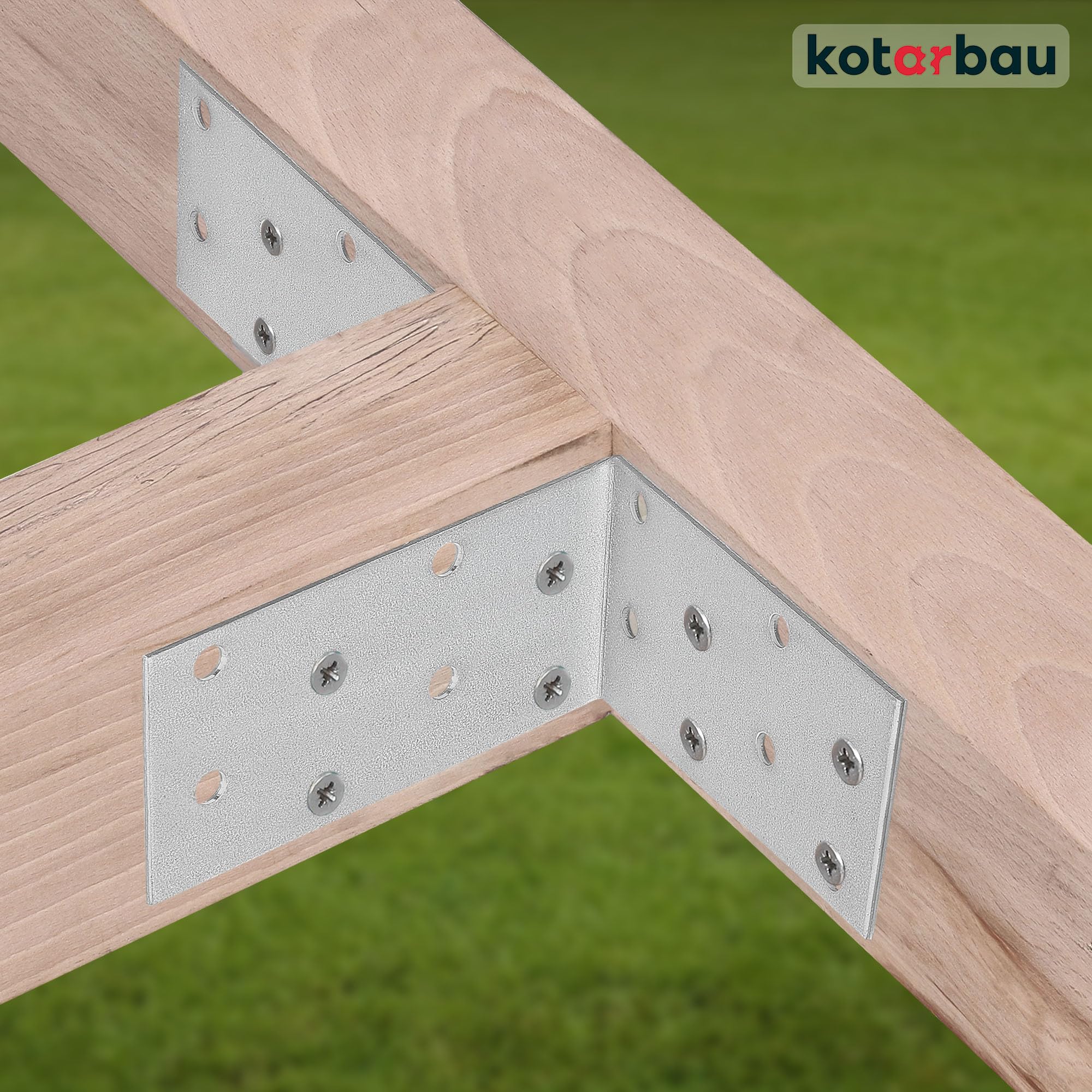 KOTARBAU 50er Set Winkelverbinder 75 x 75 x 40 mm Verzinkt Stahl Bauwinkel Montagelöcher Möbelwinkel Schwerlast Holzverbinder Montagewinkel Stuhlwinkel