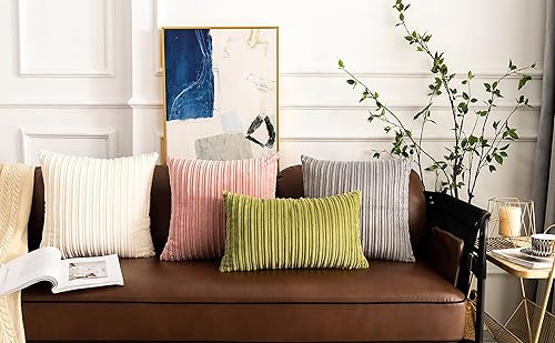 Miniatura 9 de UGASA - Fundas para almohada de franela de terciopelo supersuaves, a rayas