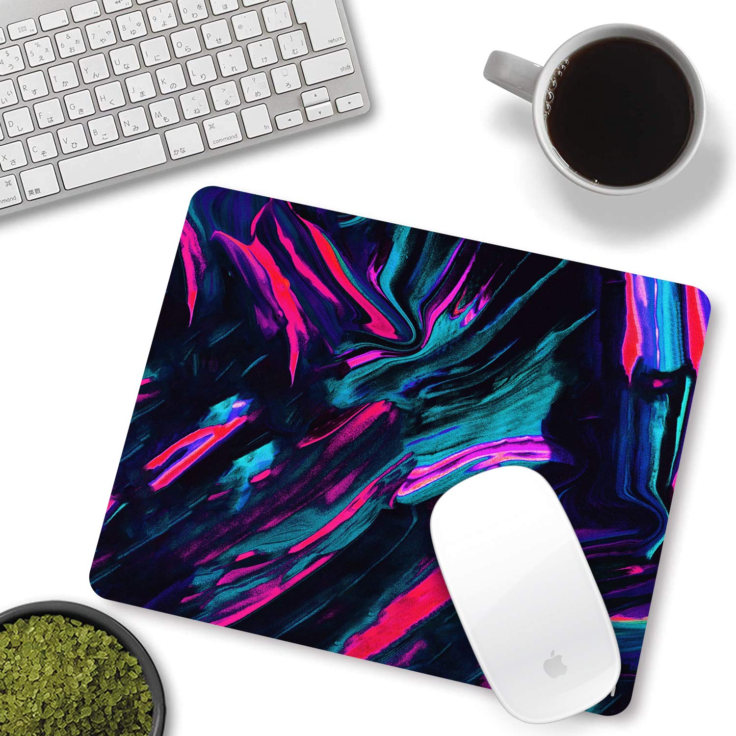 Tizum Mouse Pad Computer Mouse Mat with Anti-Slip Rubber Base & Smooth Mouse Control with Spill-Resistant Surface for Laptop, Notebook, MacBook Pro, Gaming Computer (9.4*7.9 Inches), Beta (Multicolor) 29 8128ZbLm95L. SL1500