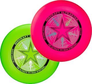 Discraft Ultrastar Neon Ultimate Frisbee Discs 2-Pack - Official USA Ultimate Standard for Pros & Beginners