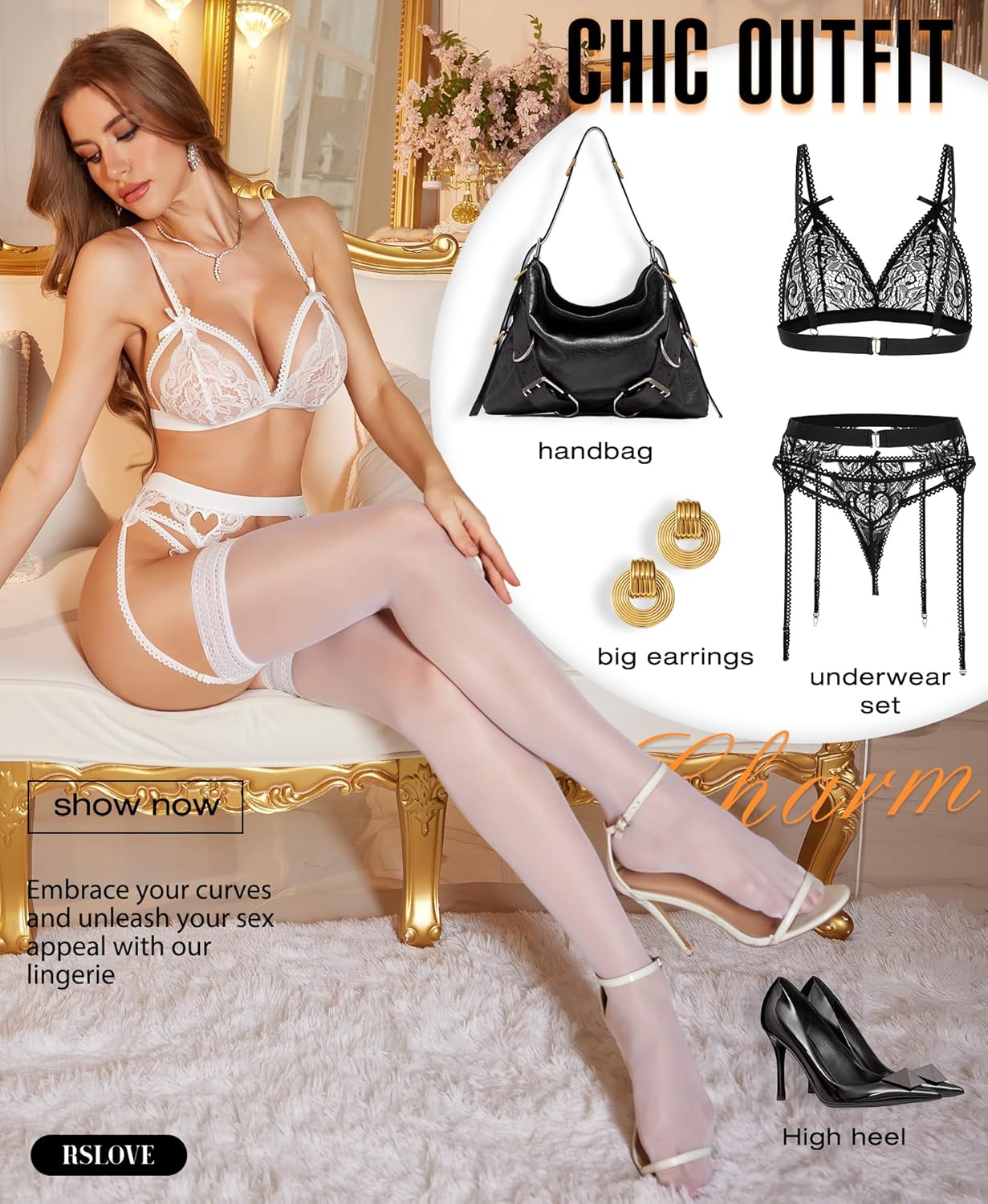 RSLOVE Thigh High Stockings for Women – Sheer Stay Up Pantyhose with Stripe Top & Anti-Slip Silicone Sexy Hosiery - Image 5