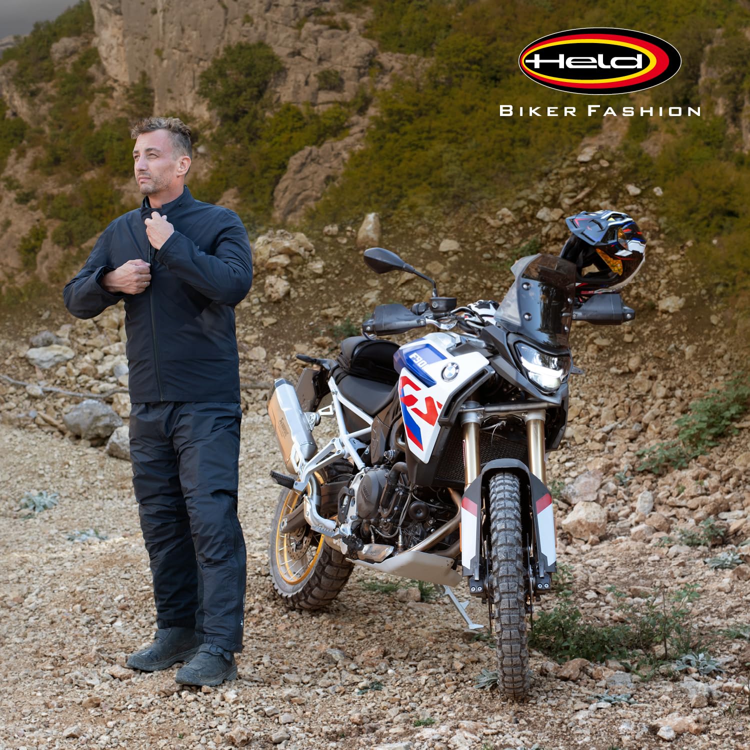 Held Tenda 2 Motorrad Hecktasche und Tankrucksack - vielseitige Tanktasche mit verstellbaren Schultergurte - 10L Volumen, Nylongewebe, 100% wasserdicht durch Regenhaube, Schwarz