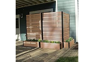 Enclo EC18024 WoodTek Vinyl Outdoor Fence Screen and Planter Privacy Screen