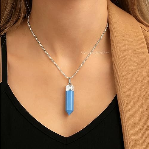 Miniatura 4 de Collar con colgante de cristal en forma de lápiz con cordón ajustable - Cristales y piedras naturales curativas para hombres, mujeres y niños