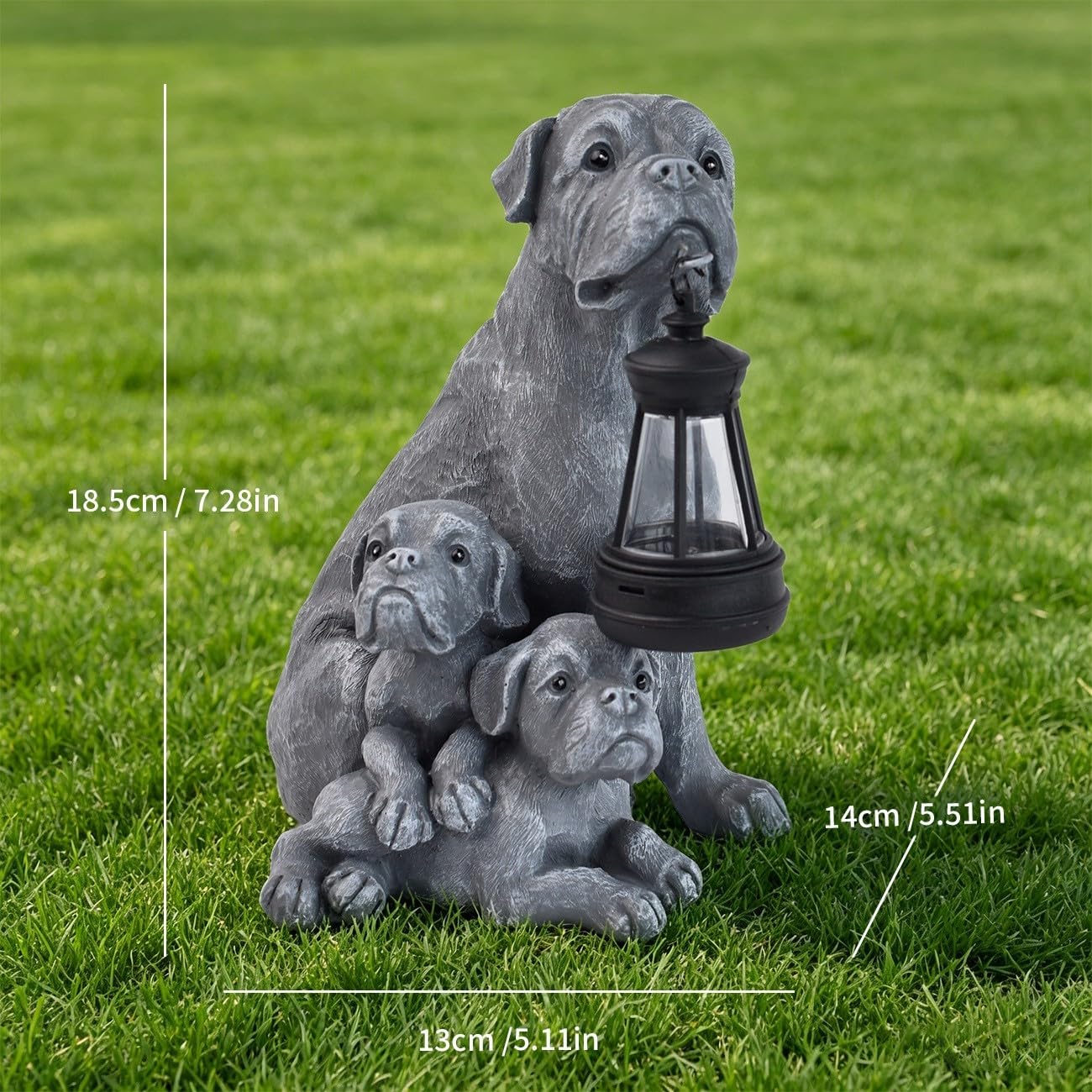 per lampada per giardino per solare per cane Resina Grigia (B)
