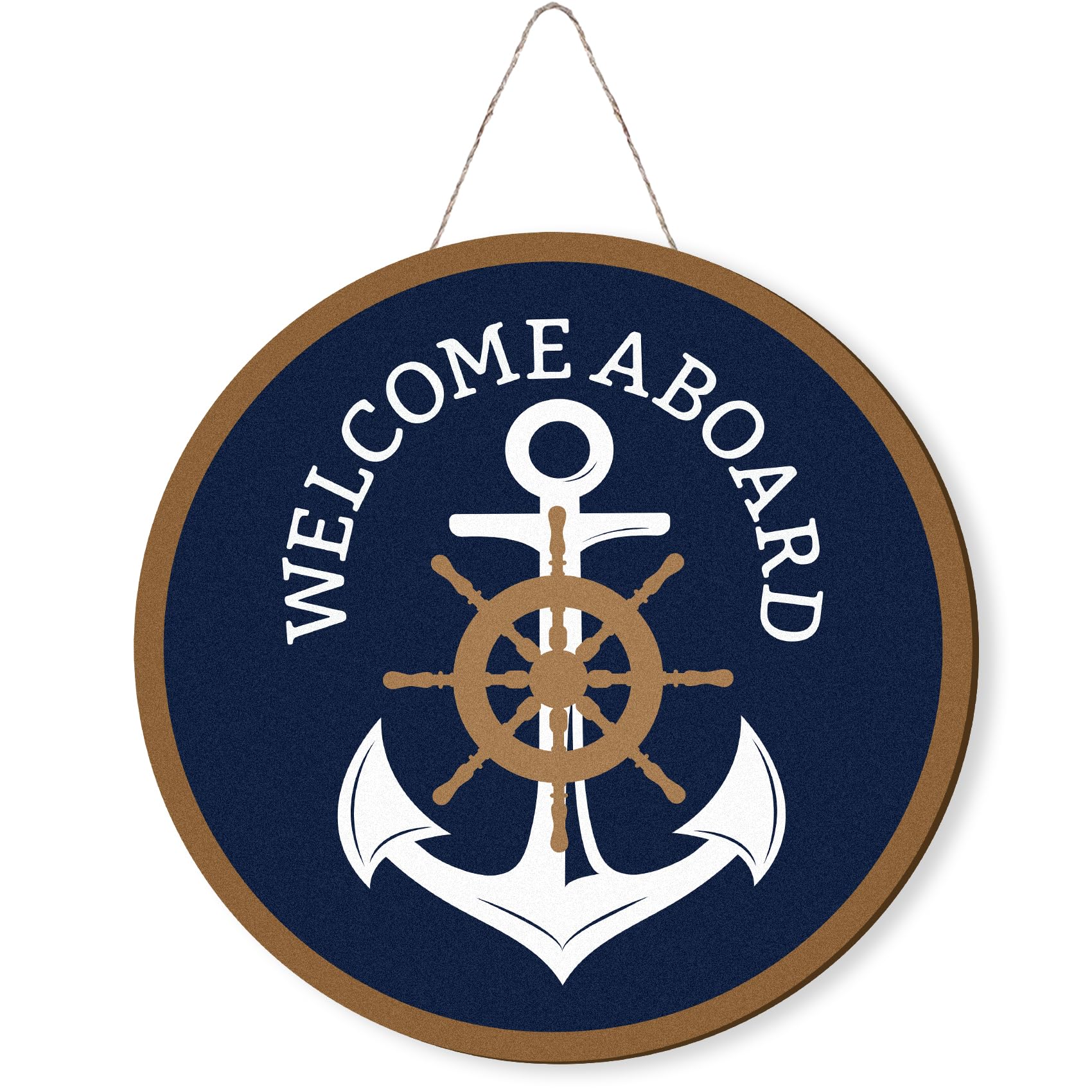 Plaque De Bienvenue Marine – Ancre De Bateau – Décoration Porte D'entrée (fonte Bronze)