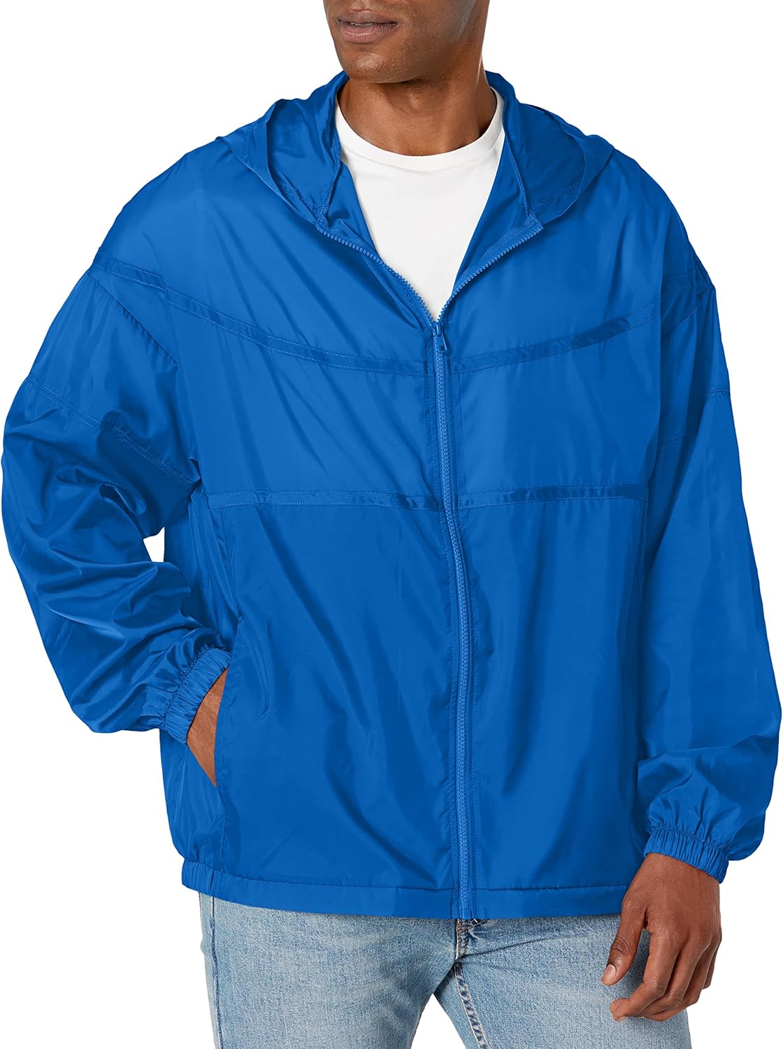 BELLA+CANVAS Men's Full Zip Windbreaker Size Large Sapphire