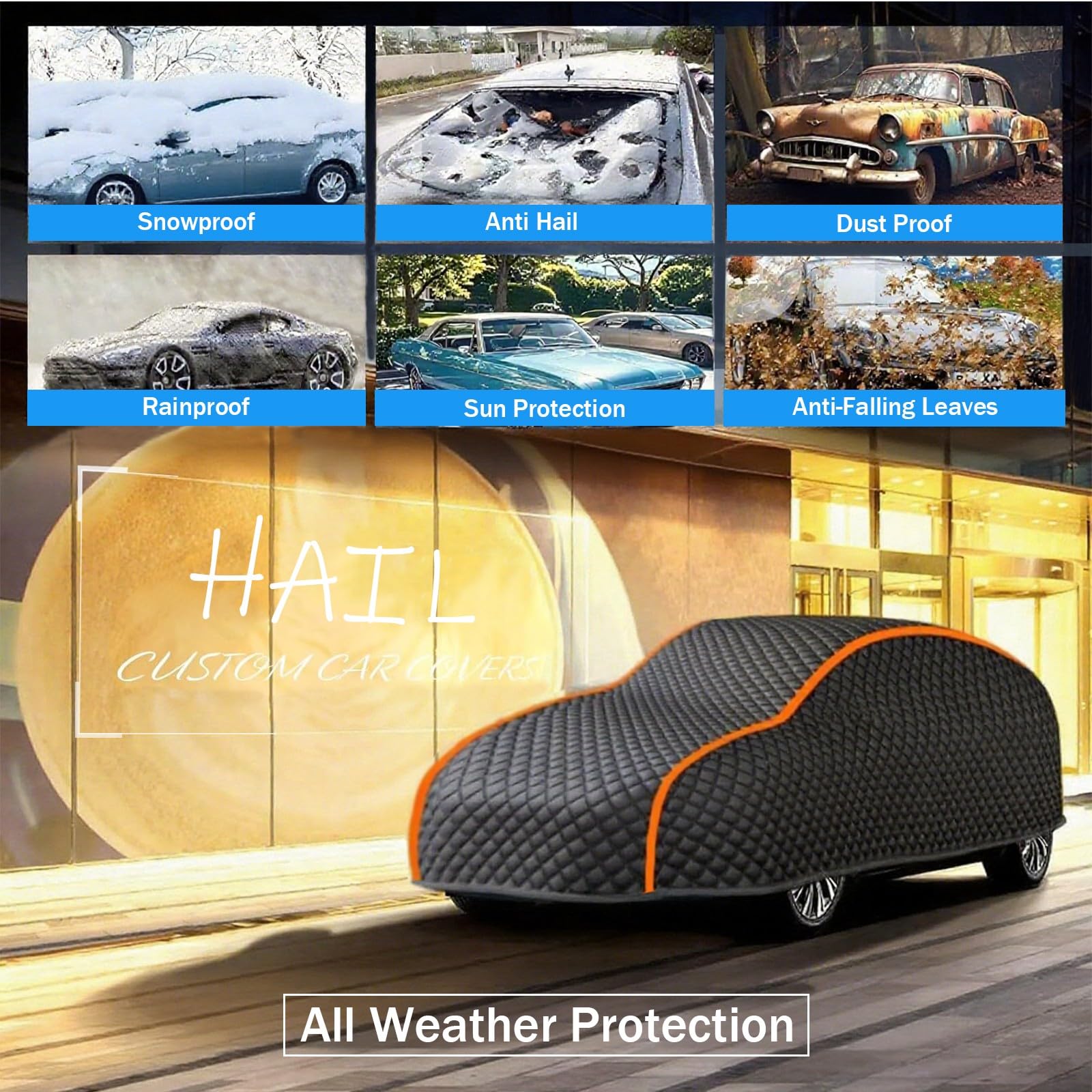 Telo Copriauto Antigrandine per Mercedes CLA Coupe C117/C118 Coupe 2013-2025,Telo Copriauto Invernale, Anti-UV, Anti-Grandine, Anti-Neve, Anti-Graffio, Antivento
