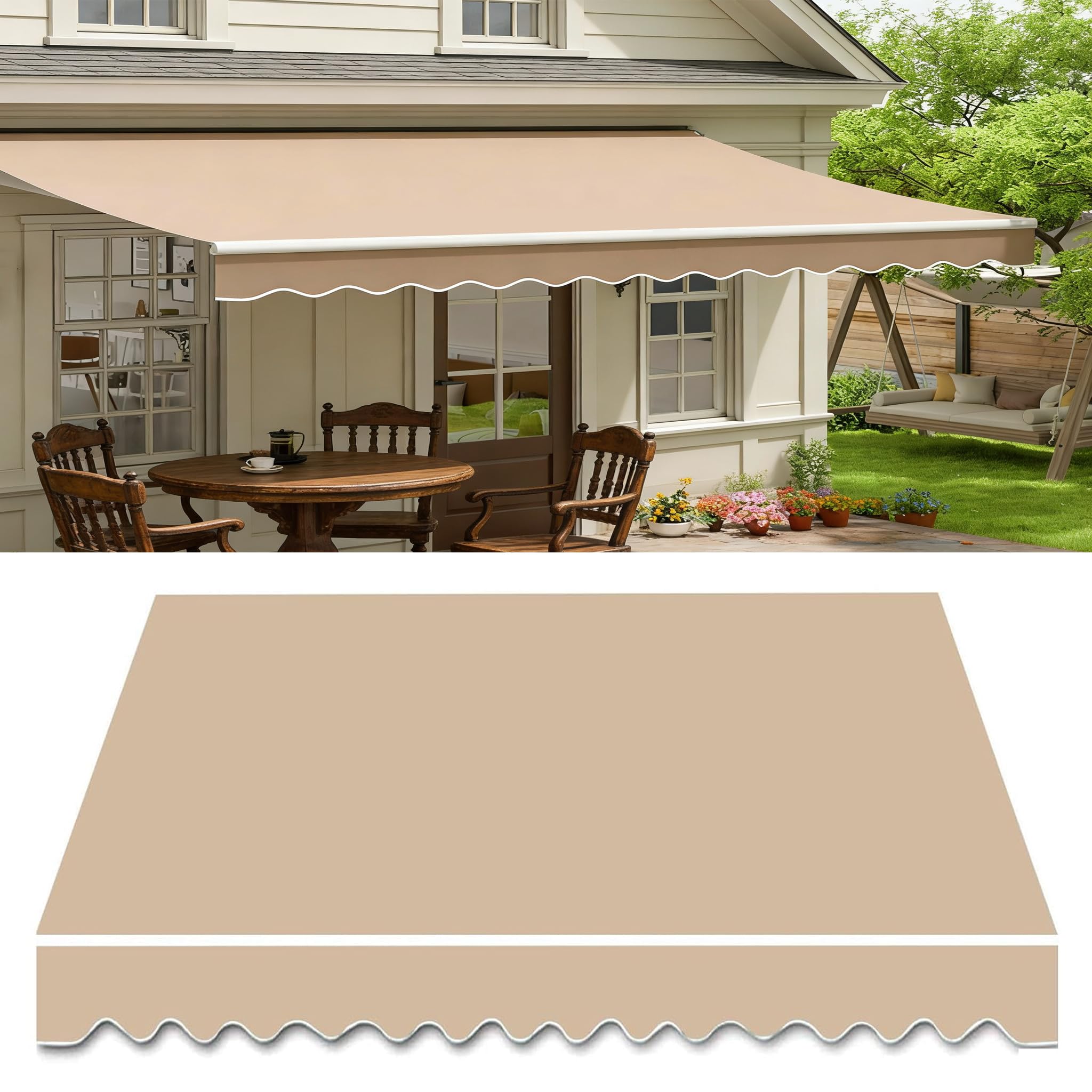 Toile de rechange de patio résolvant les fuites, housse sable 4x3m polyester