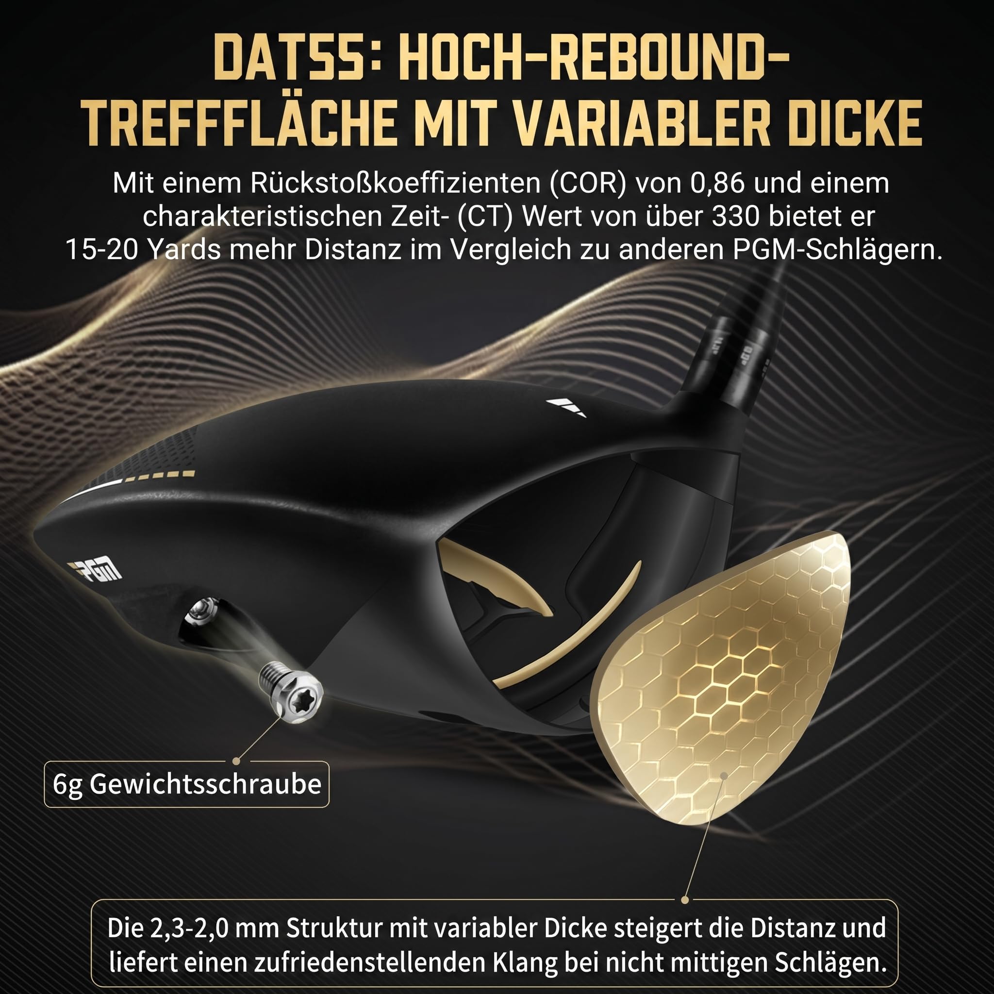 PGM 18-teiliges Herren-Golfschläger-Komplettset – Verstellbarer Loft Titan-Driver (0,86COR), präzisionsgewichtete Fairway-Hölzer, geschmiedete Eisen, CNC-gefräster Putter, mit Standbag – Rechtshänder
