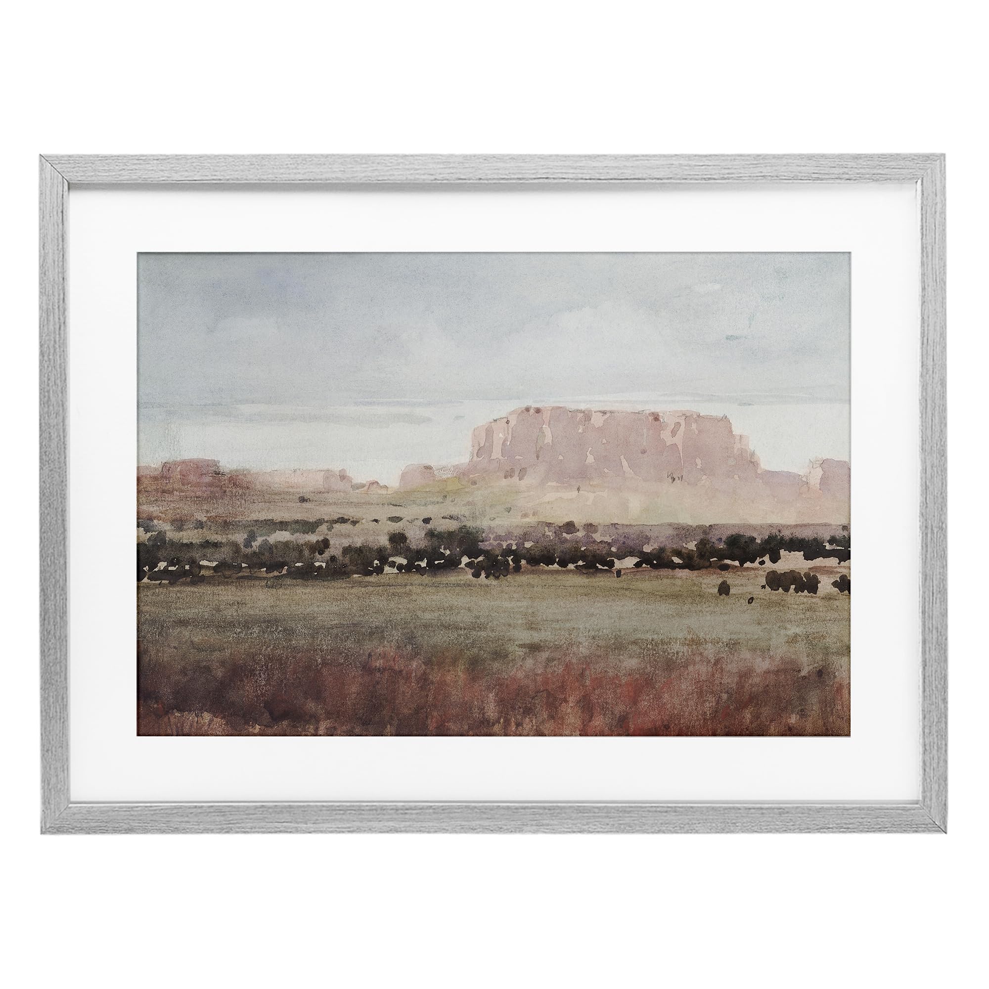 Affiche encadrée Earthy Canyon Mesa Stupell sous verre pour raviver un mur blanc terne