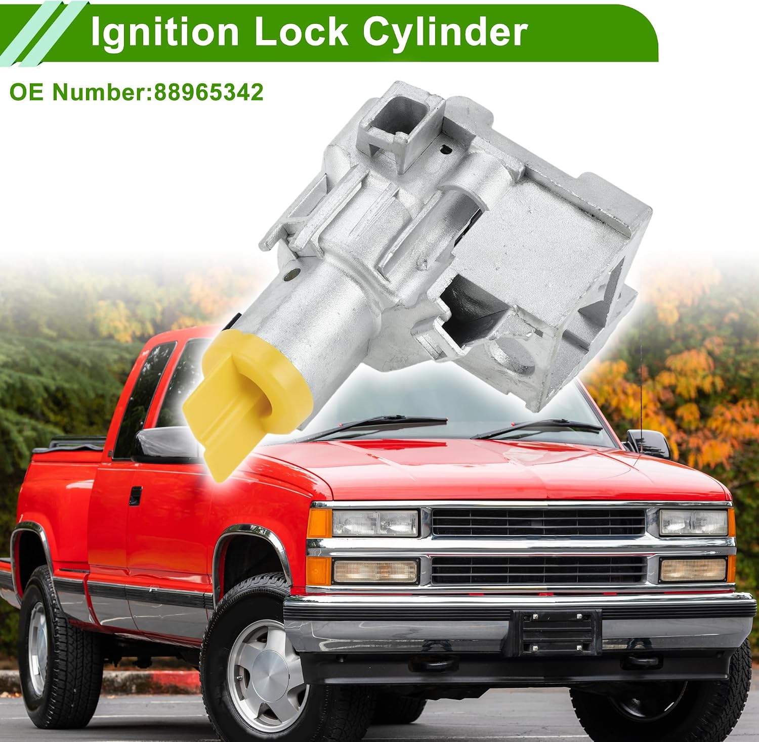 No 88965342/924-713 Ignition Lock Cylinder for Chevrolet Silverado 1500/3500 01-06 for Chevy Tahoe 00-06 for GMC Sierra 1500 2000-2006 Ignition Lock Cylinder Housing Metal