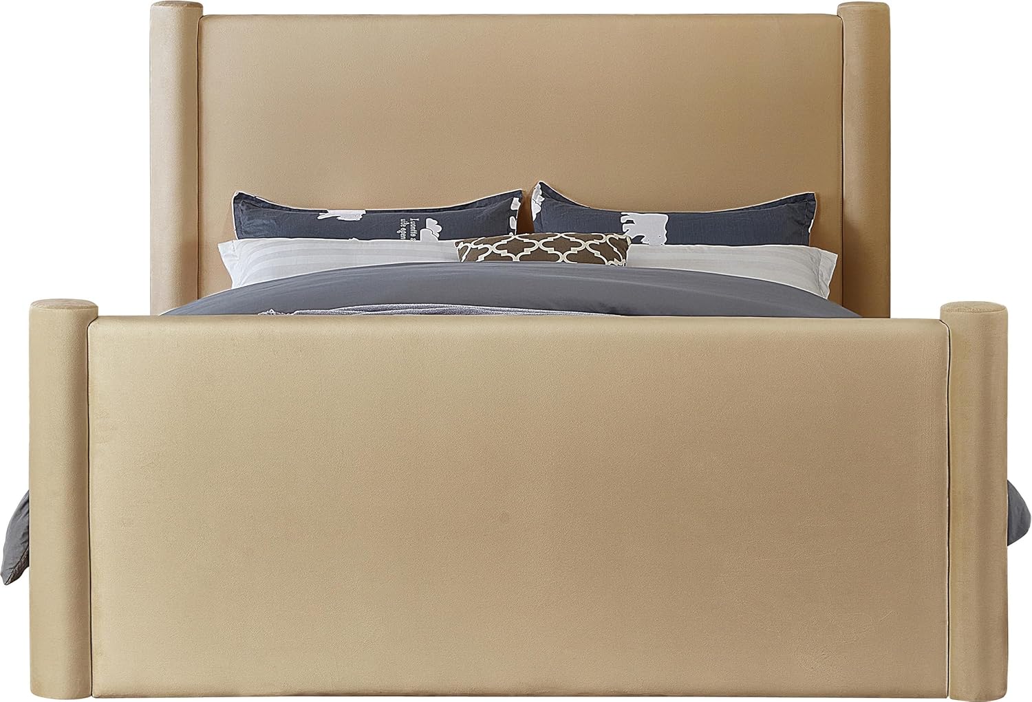Meridian Furniture Elias Camel Velvet King Bed