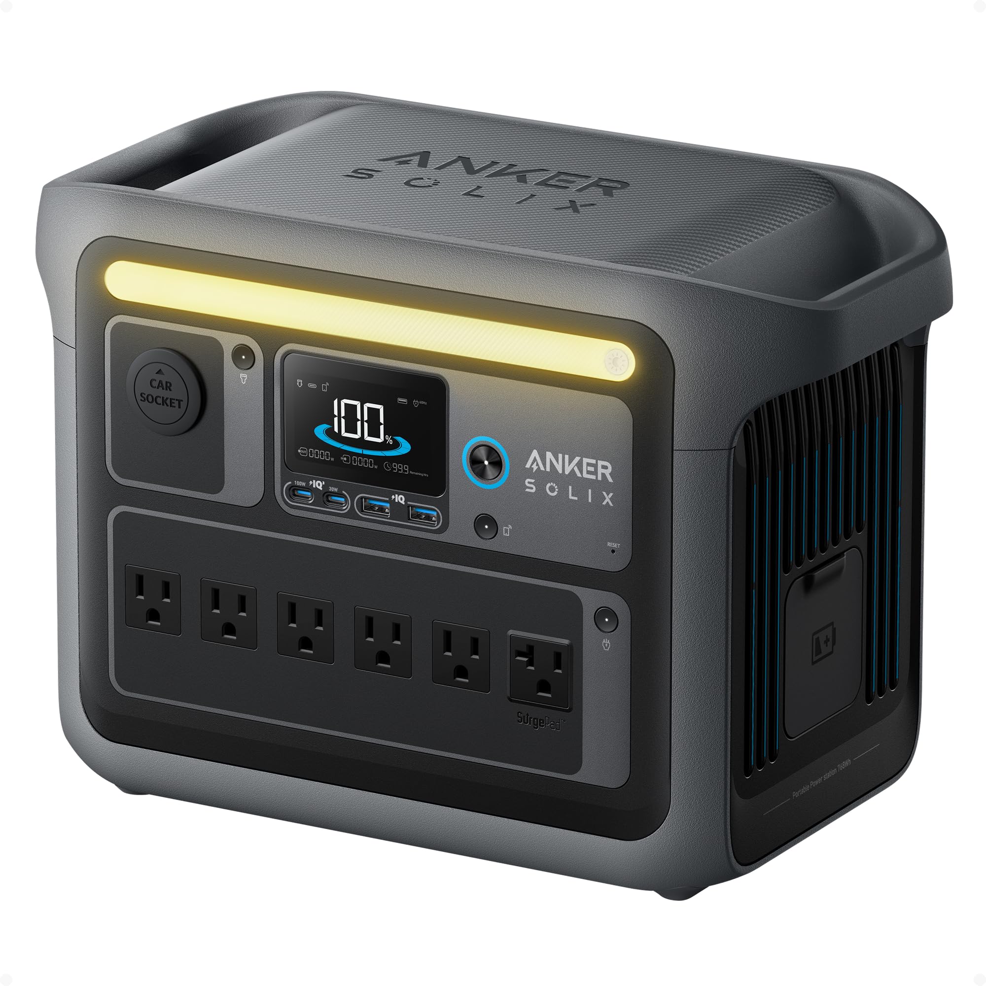 anker solix c1000 portable power station 1800w peak 2400w solar generator full charge in 58 min 1056wh lifepo4 battery for home backup power outages and outdoor camping optional solar panel