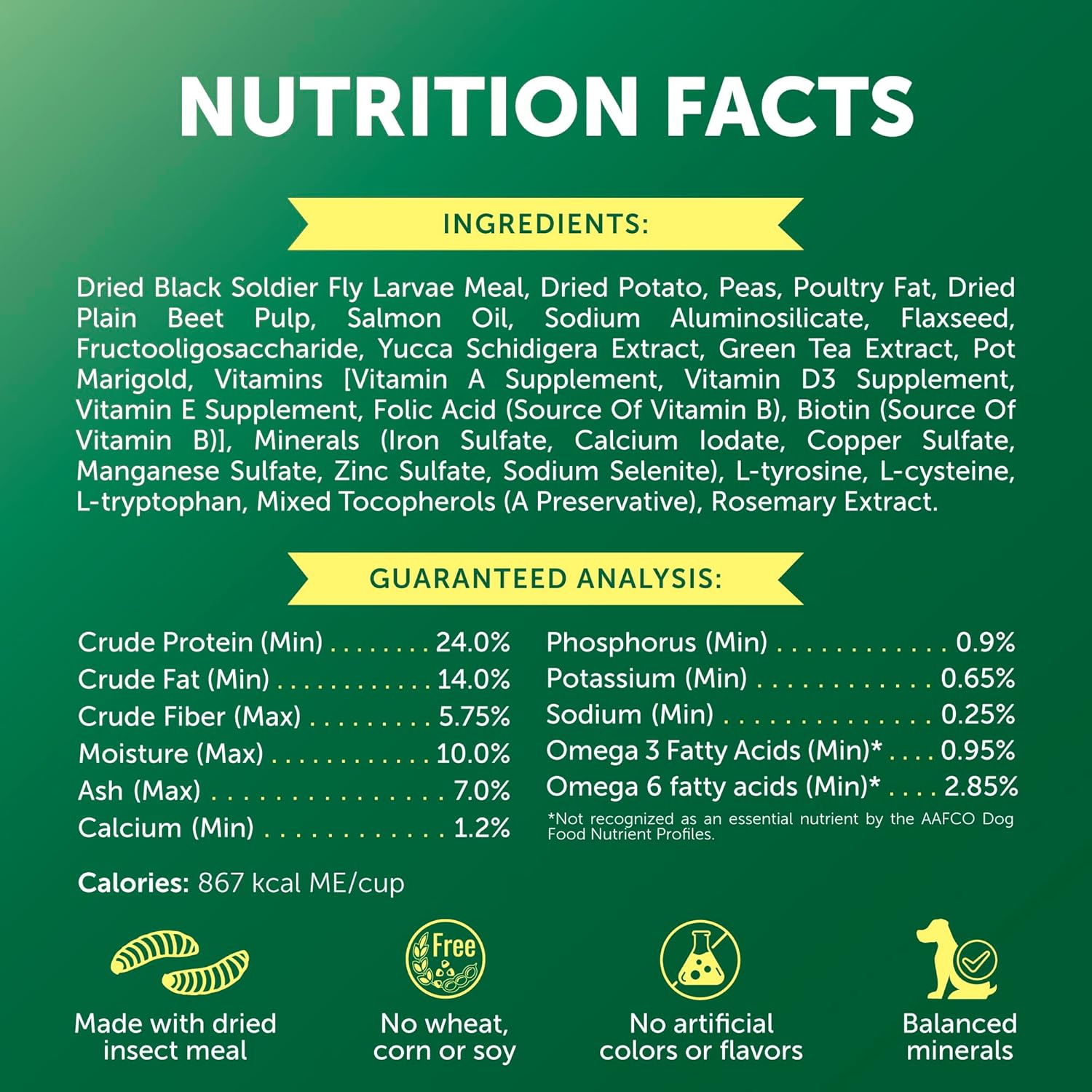 Nature's Protection Hypoallergenic Small Breed Dry Dog Food - High Protein, Grain Free Tear Stain Formula - Dog Kibble for Sensitive Stomachs for Adult Light Fur Dogs (Superior Care - Insect, 22 lb)