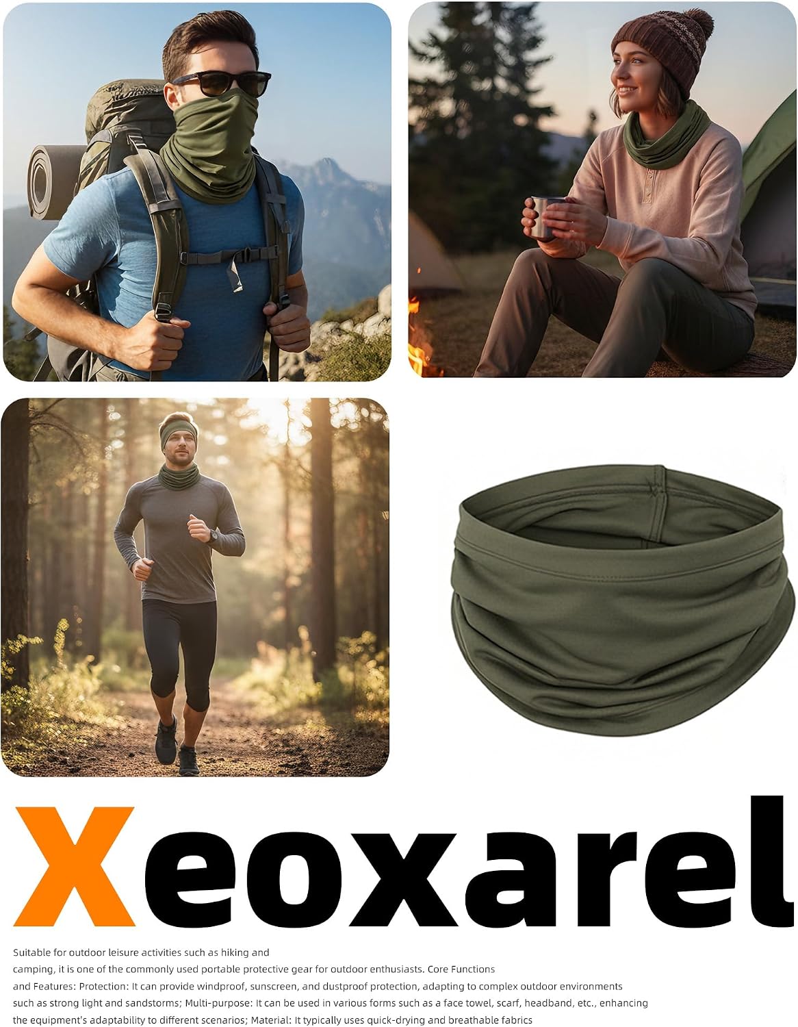 Xeoxarel Neck Gaiter, 7 Pack Cooling UV Protection, Bandana Face Mask Scarf for Men and Women