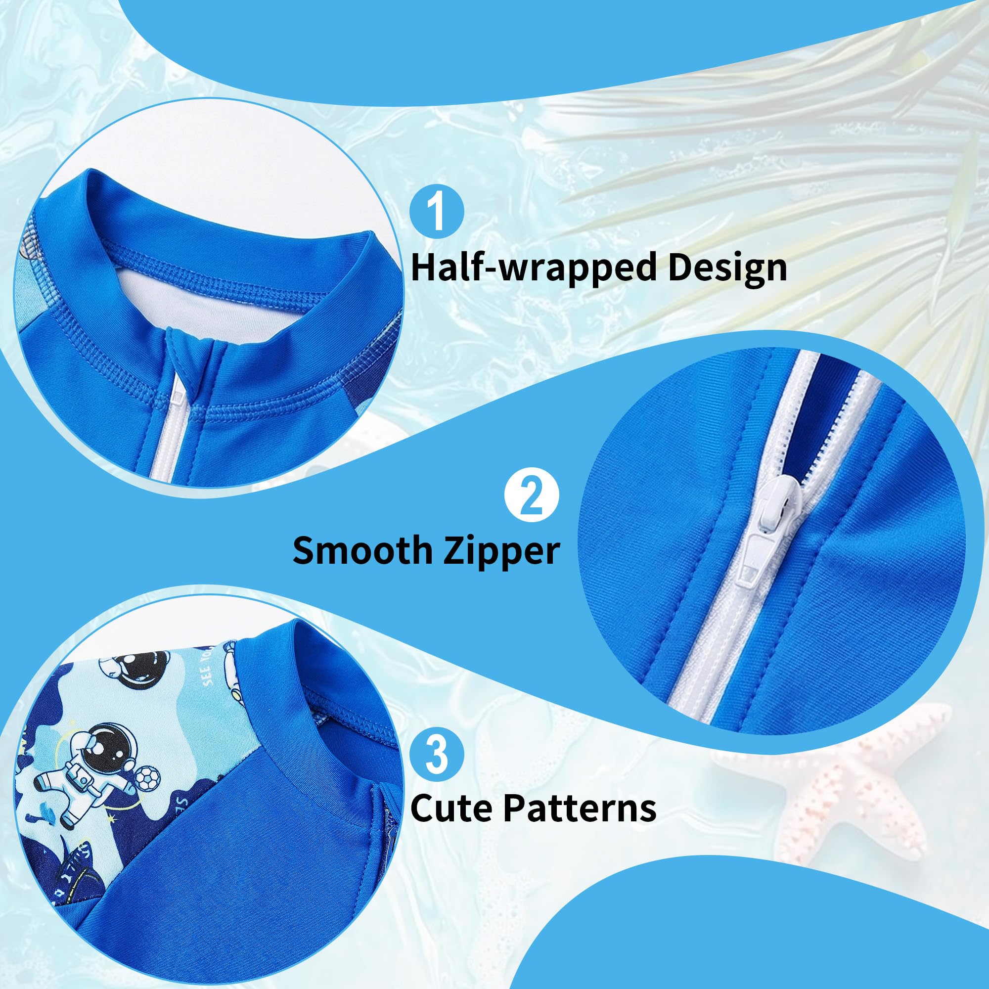 Jungen Mädchen Einteiler Schwimmanzug mit Badekappe Kinder Badeanzug Kurzarm Schwimmbekleidung mit Reißverschluss Vorne Cartoon Sommerkleidung Bademode für Strand Pool 4-10 Jahre