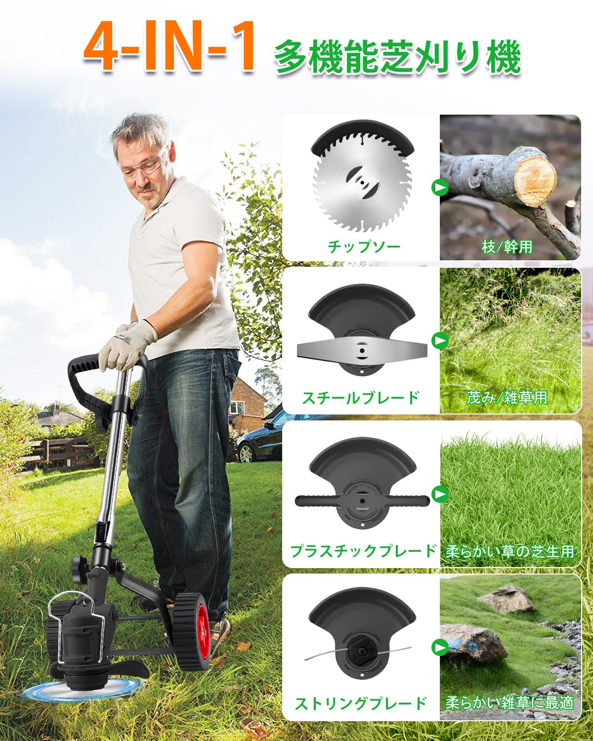 Amazon.co.jp: 草刈り機 充電式草刈機 【2025革新＆超高速モーター搭載