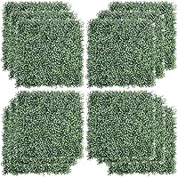 Vista 1 de 12 paneles artificiales de boj de 20 x 20 pulgadas, plantas de seto topiario con protección UV, tapetes de pared de césped sintético