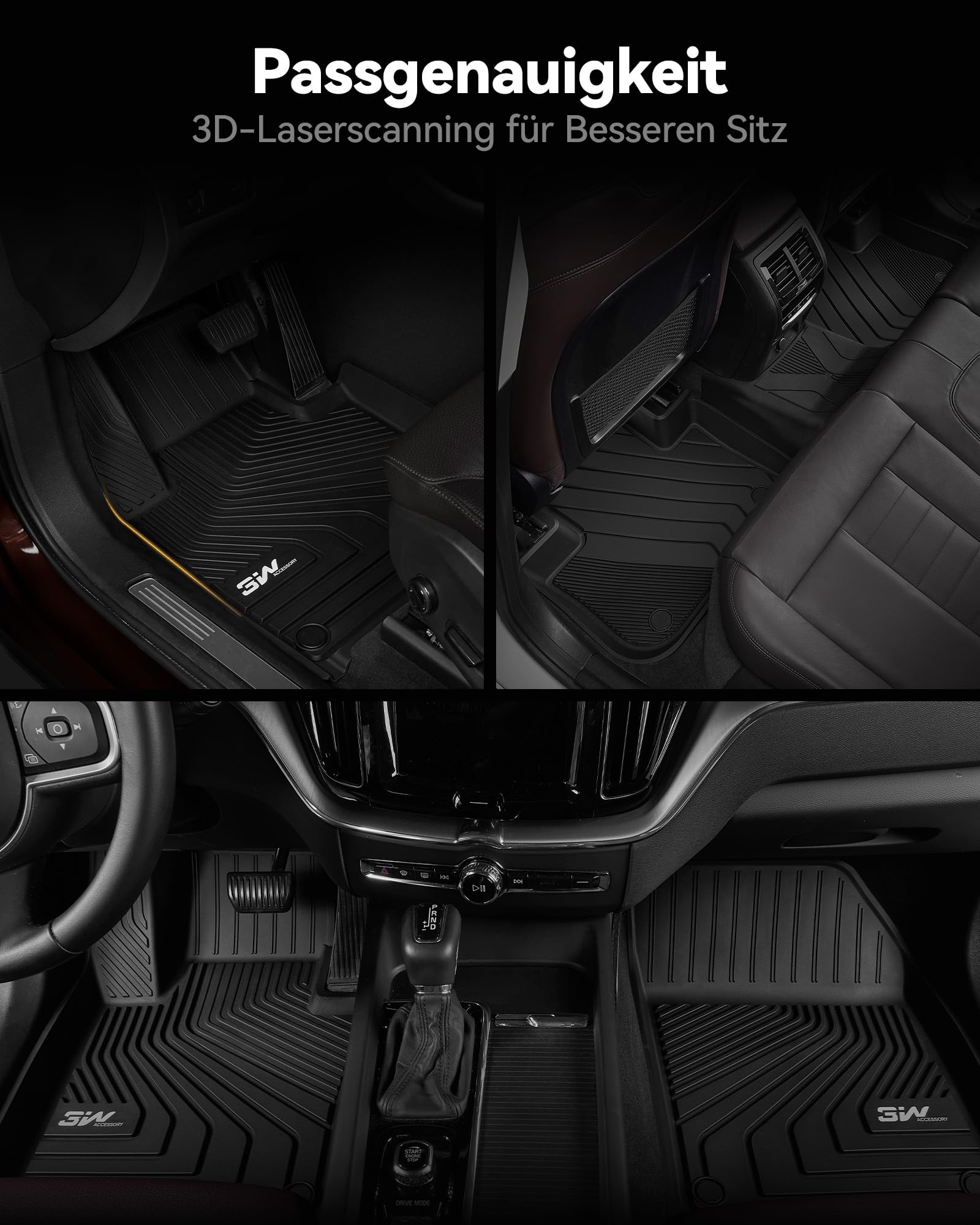 3W Kofferraumwanne für Volvo XC60 2018-2026 | TPE Thorex™ Allwetter | 3D Maßgeschneiderte Passform | Hundefreundlich Auto Zubehör | Wasserdicht & Kratzfest | Antirutsch