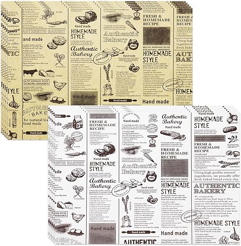 Miniatura 9 de 400 hojas de papel para alimentos, hojas de papel prémium de 7 x 7 pulgadas, resistentes al agua y a la grasa, forros a prueba de grasa para botes