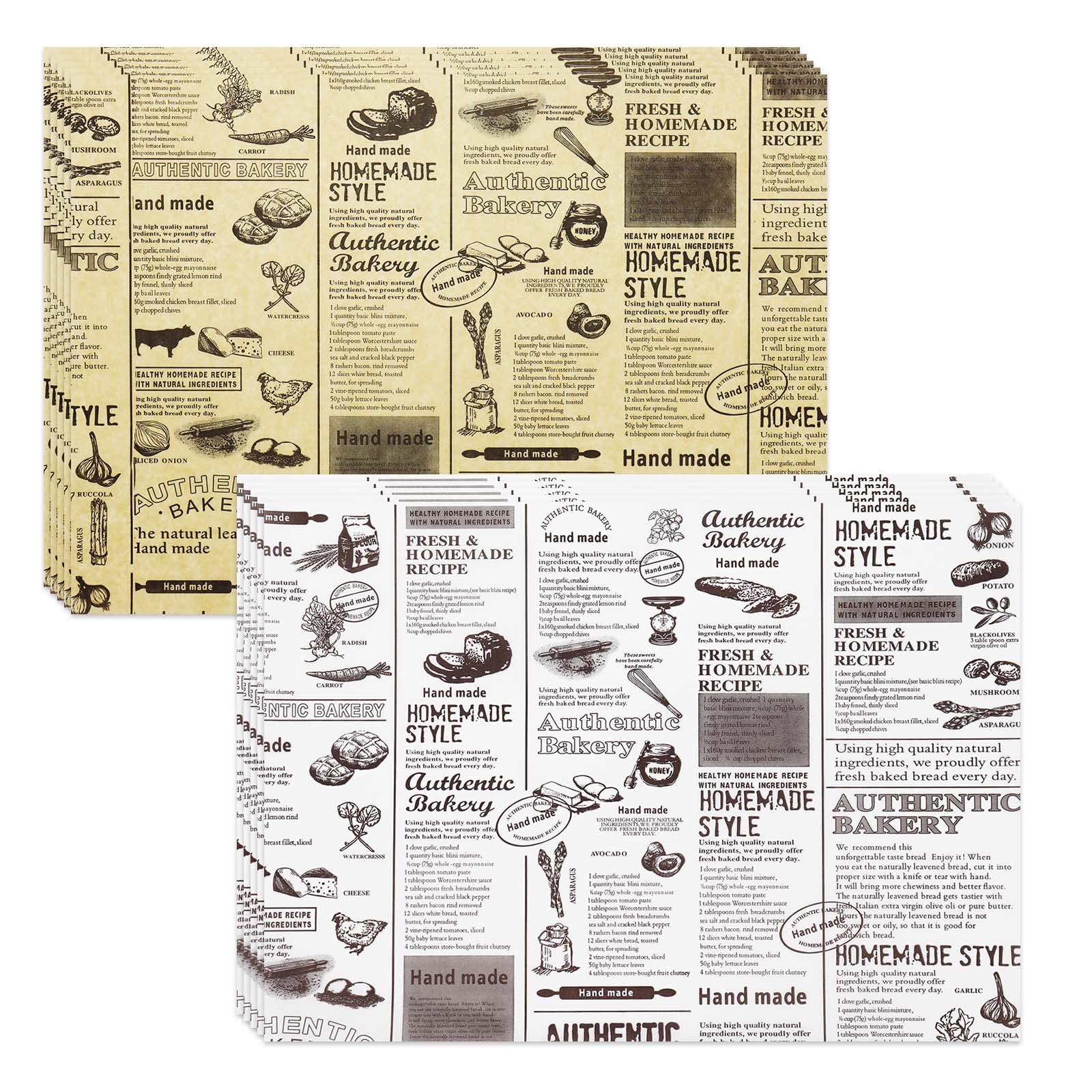 400 Pcs Food Paper Sheets, 10"x14" Sandwich Wrapping Greaseproof Paper Sheets, Bread/Rolls Deli Paper Liners, Baskets Lining Wrappers for Fish & Chips