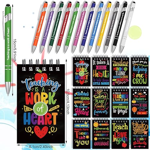 Miniatura 2 de Tisancy Juego de 72 piezas de regalos de agradecimiento para profesores, bolígrafos para profesores, cuadernos motivacionales, blocs de notas