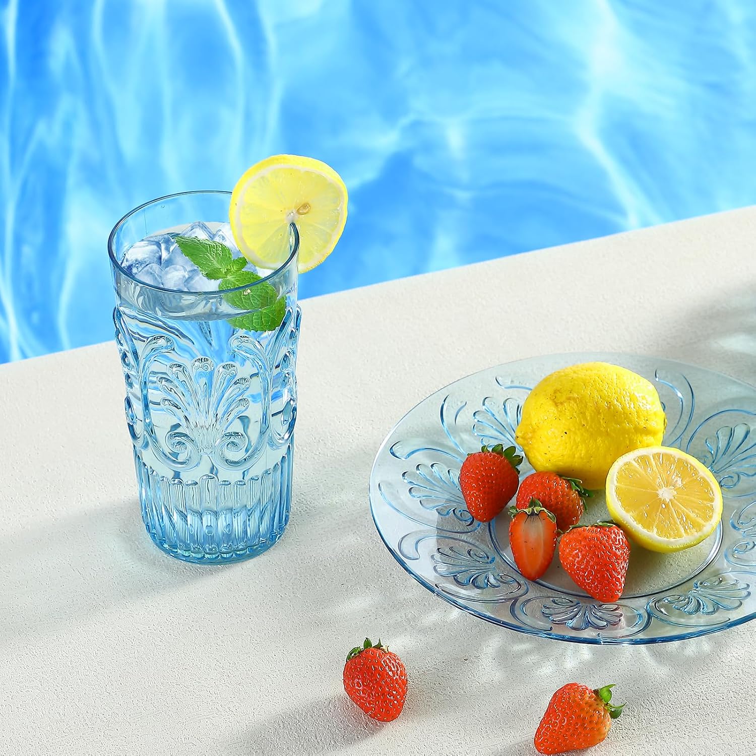 BELLAFORTE Shatterproof Plastic Tall Tumbler, Set of 4, 23oz - Unbreakable Drinking Glasses - Flower Beach Glasses Drinking for Gifting, Parties, Poolside, Home - Dishwasher Safe - BPA Free - Image 5