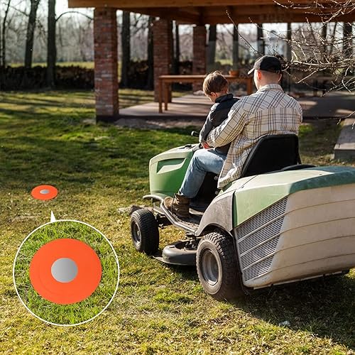Miniatura 5 de 6 marcadores de propiedad de perfil bajo arandelas de goma naranja marcador de entrada para estacas de encuesta de perfil bajo marcadores de