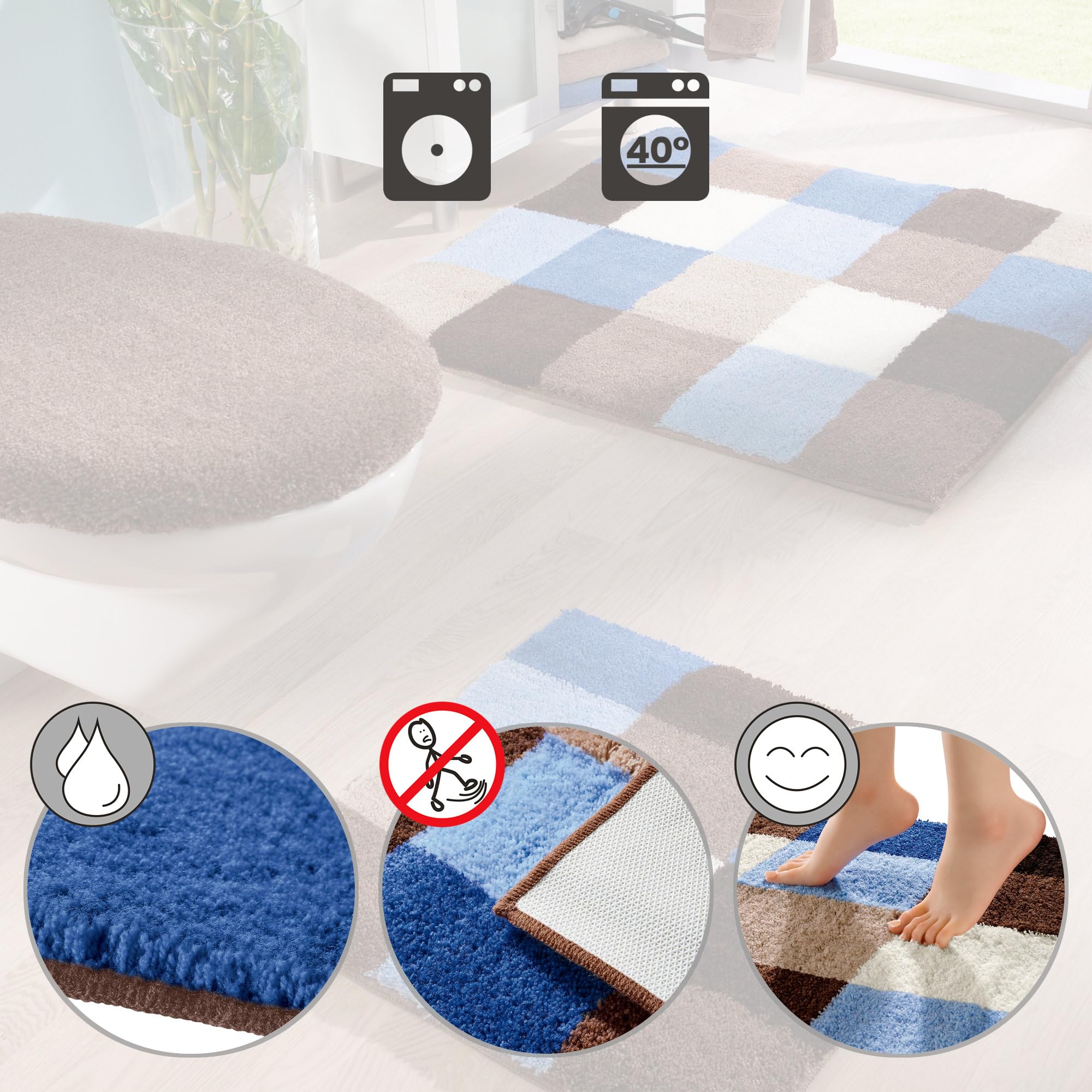 Badematte Mit Kuhmuster, 50,8x81,3 Cm – Weiche Mikrofaser, Rutschfeste Unterseite, Für Bad & Dusche