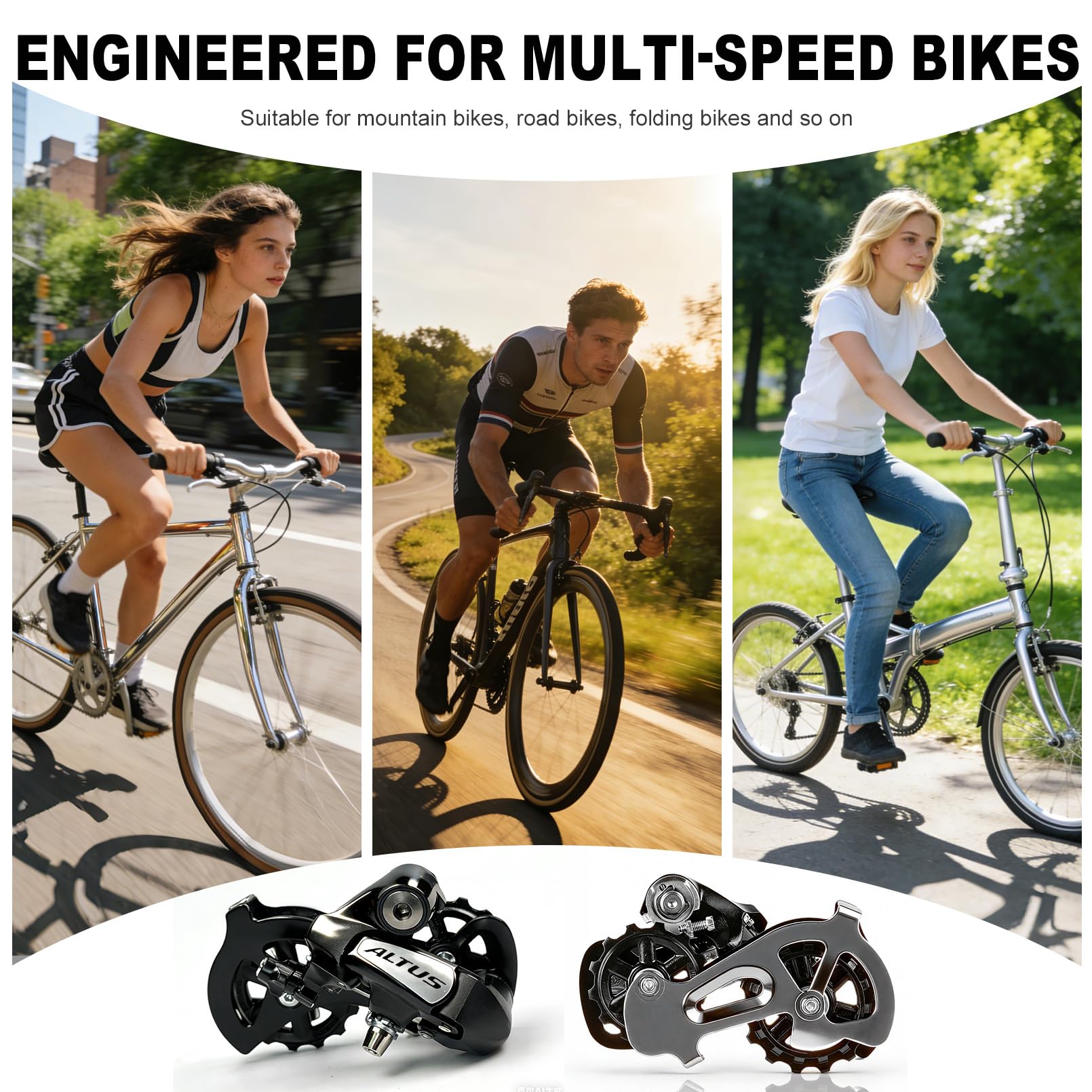 VERKSTAD Dérailleur arrière Altus RD-M310 7/8 vitesses à montage direct pour VTT, route, tourisme, vélo de banlieue, vélo électrique