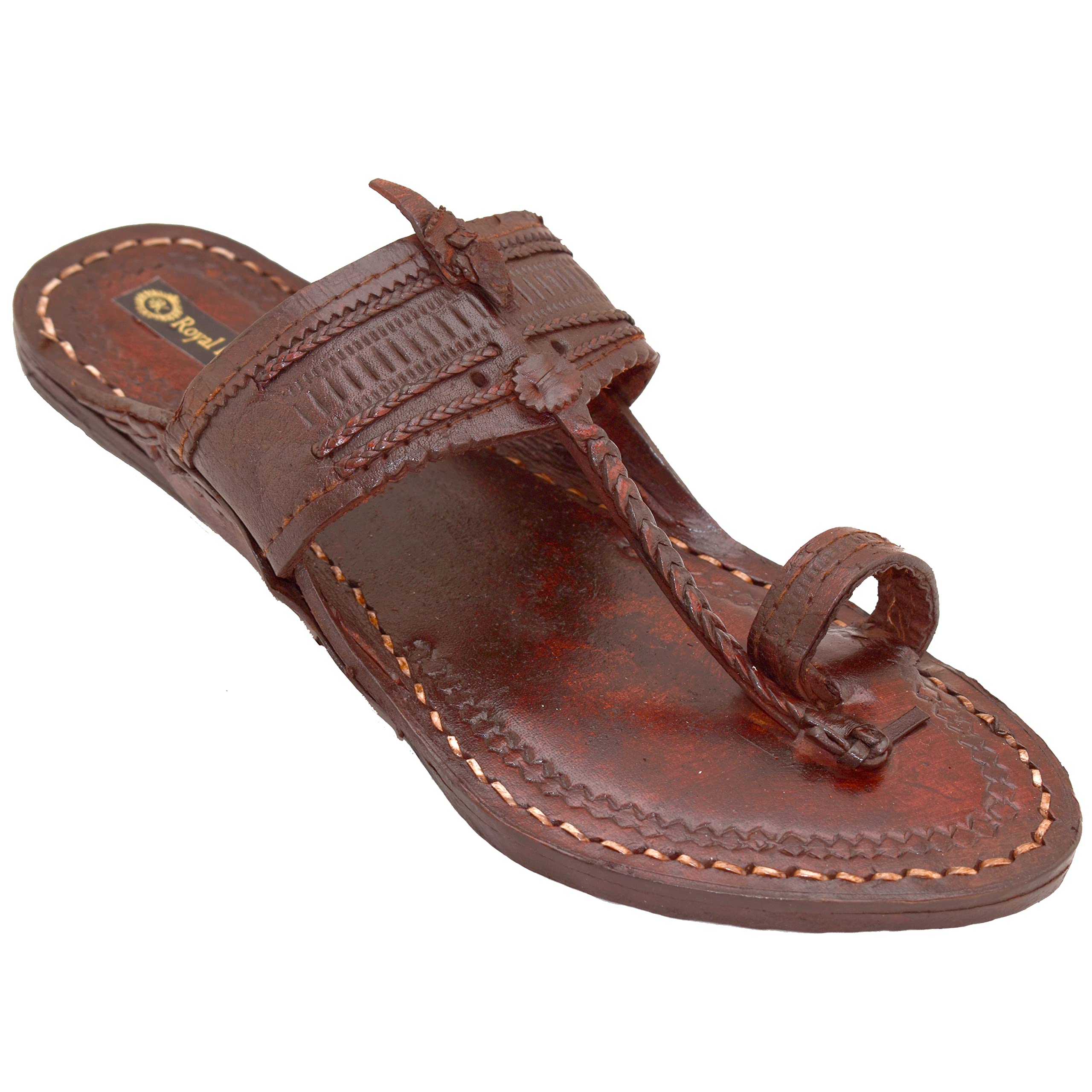 Royal Khwaab Mens Daily/Casual/Ethnicwear Slip-on Flat Handmade Kolhapuri Chappal(PC3-Brown) UK-10 (B0BQ715TPB) Amazon Price History, Amazon Price Tracker