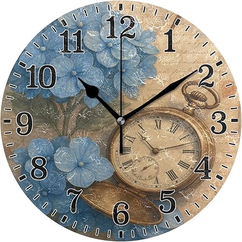 Miniatura 26 de JUNZAN Divertido Adorable Gatito en Bañera Relajándose Relojes Redondos de Baño Relojes para la Pared 10 Pulgadas Reloj de Pared Pequeño Casa de