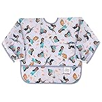 Bumkins Disney Sleeved Bib for Girl or Boy, Baby and Toddler for 6-24 Mos, Essential Must Have for Eating, Feeding, Baby Led Weaning Supplies, Long Sleeve Mess Saving Food Catcher, Jasmine
